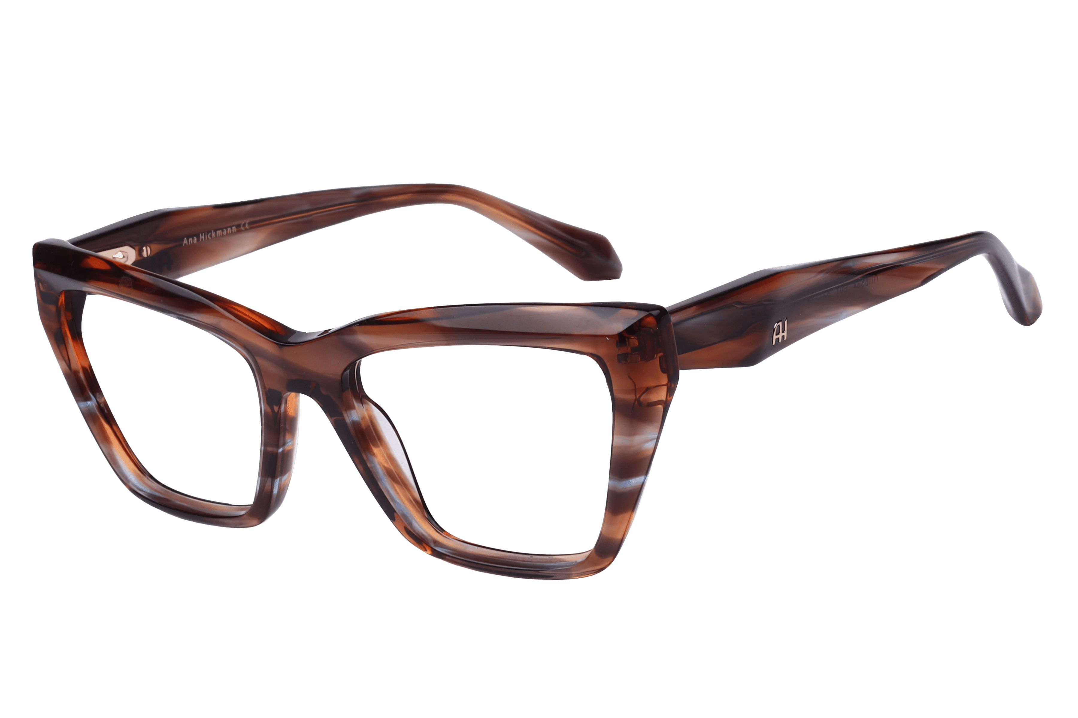 Hickmann AH6534 Frame Transparent Brown Female Full Shell — Black frame