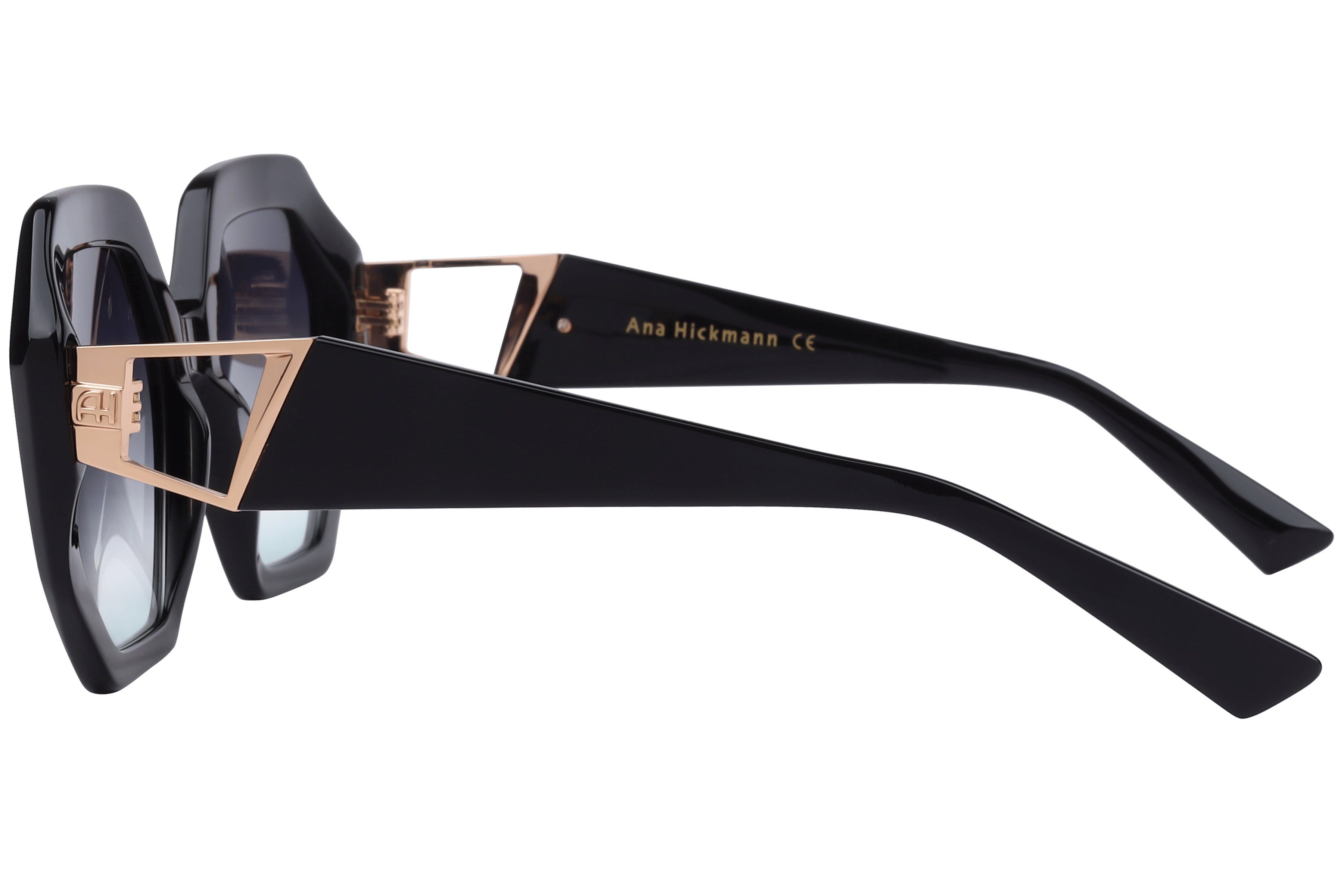 Hickmann AH9396 Sunglass Black Female Full Metal Sunglass — Black frame — view 3