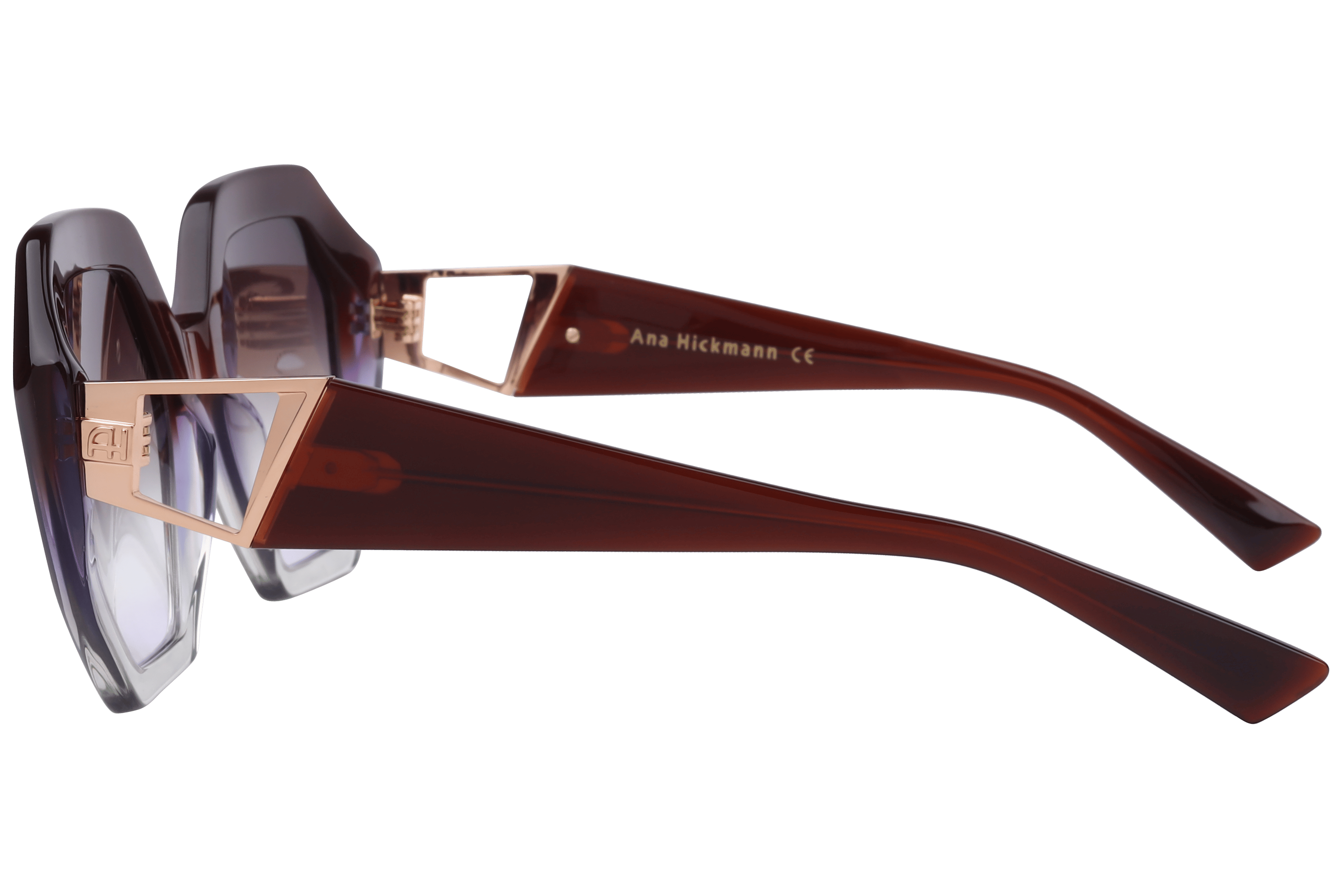 Hickmann AH9396 Sunglass Maroon Female Full Metal Sunglass — Maroon frame — view 3