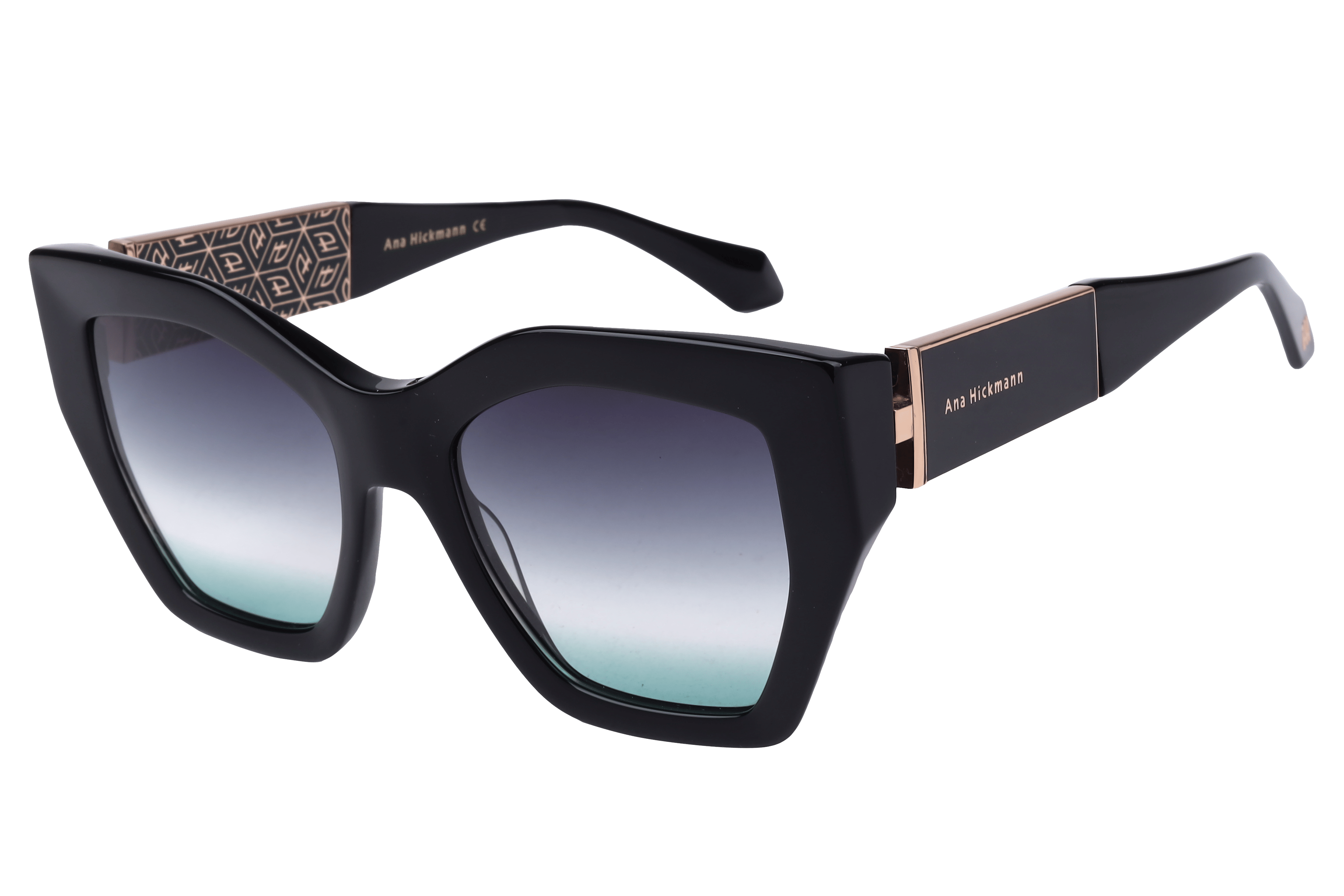 Hickmann AH9401 Sunglass Black Female Full Metal Sunglass — Black frame — alternate view