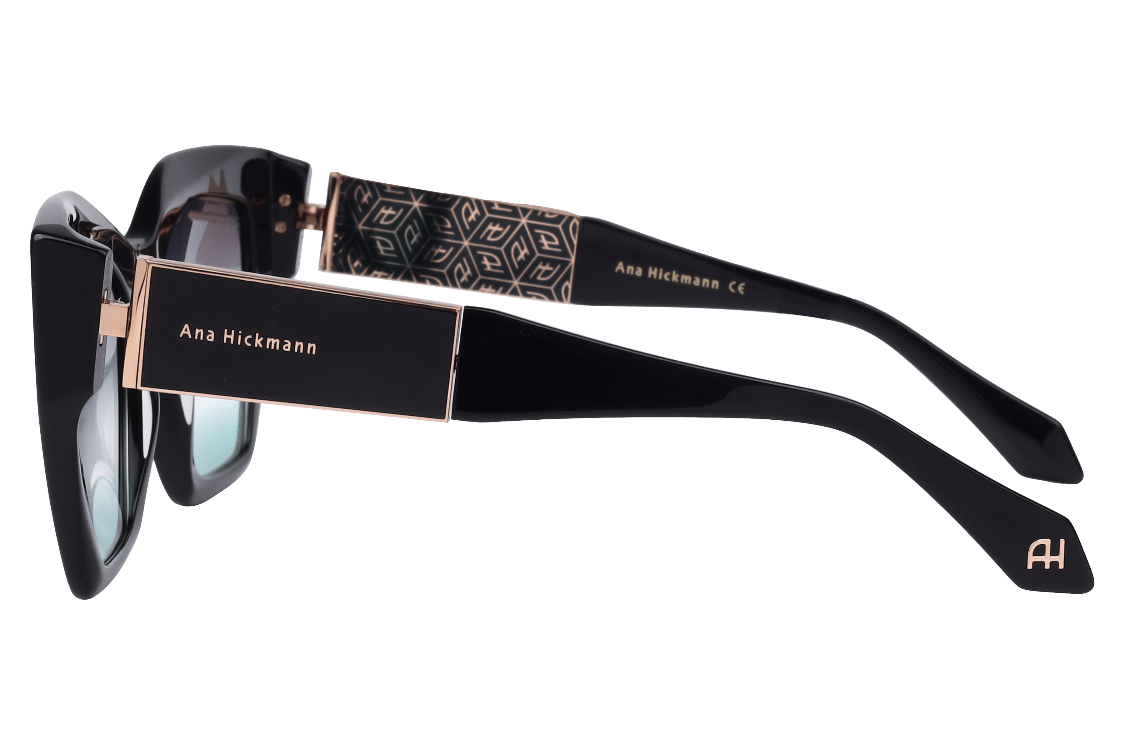 Hickmann AH9401 Sunglass Black Female Full Metal Sunglass — Black frame — view 3