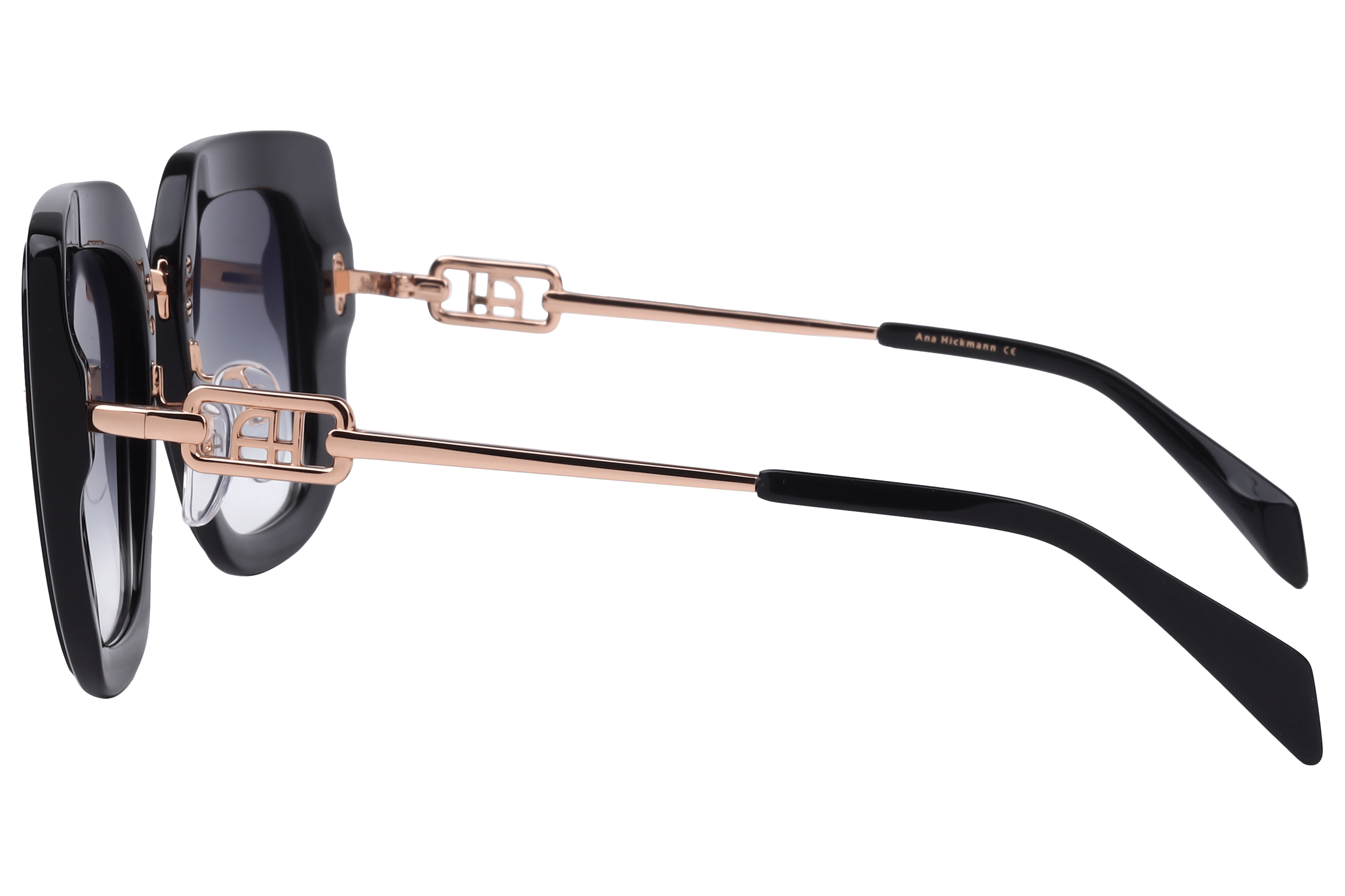 Hickmann AH9404 Sunglass Black Female Full Metal Sunglass — Black frame — view 3