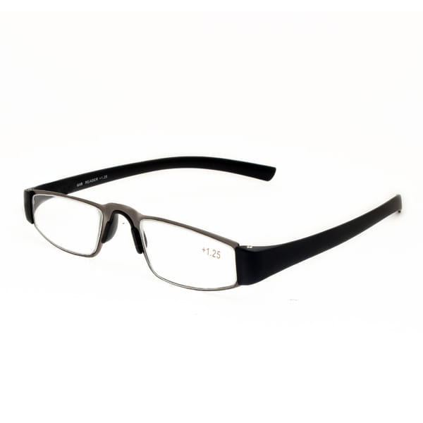 Readers R1015 Frame Gun Metal Unisex Full Rubber Frame — Gun Metal frame — alternate view