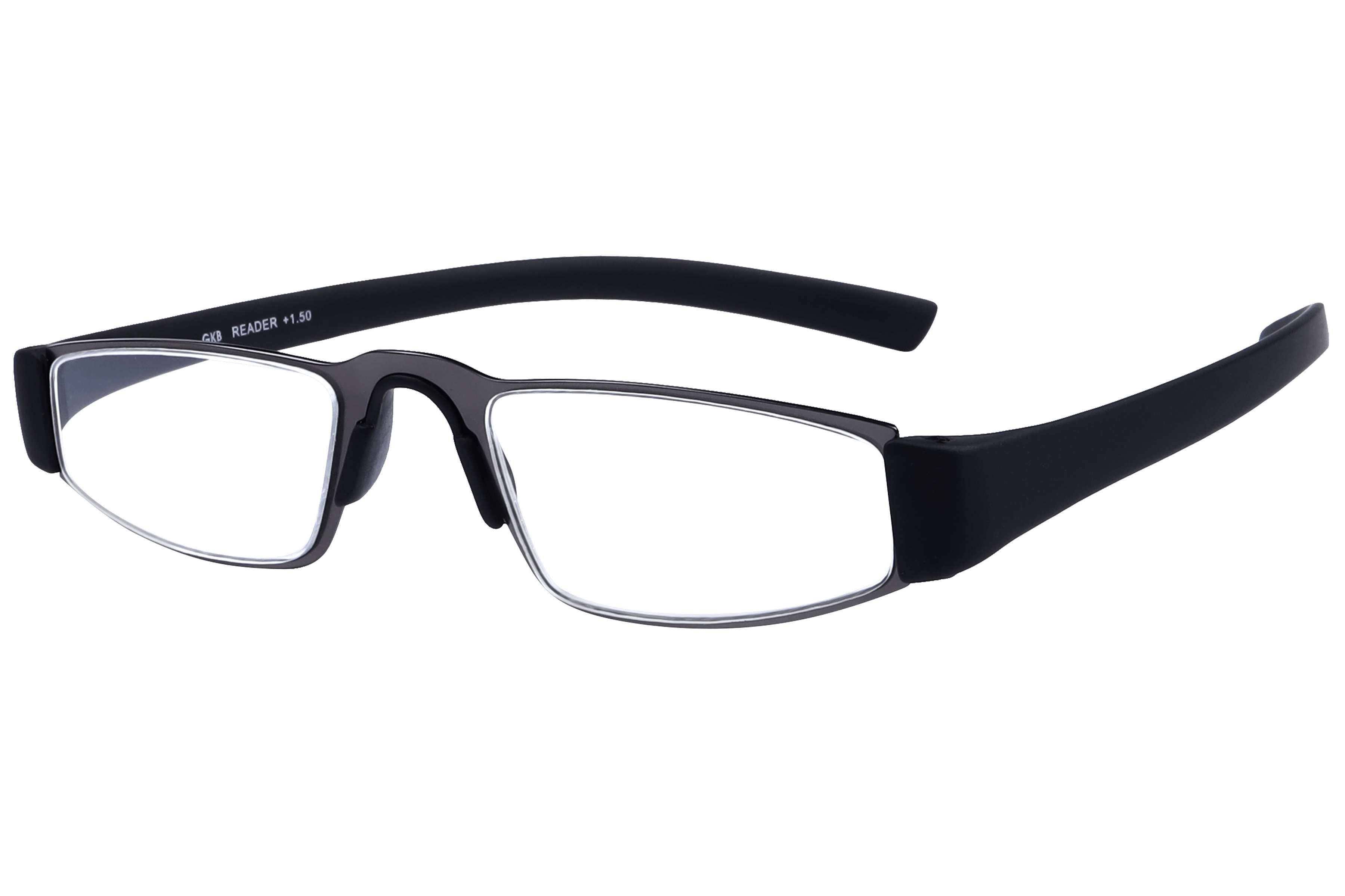 Readers R1015 Frame Gun Metal Unisex Full Rubber Frame — Gun Metal frame — alternate view