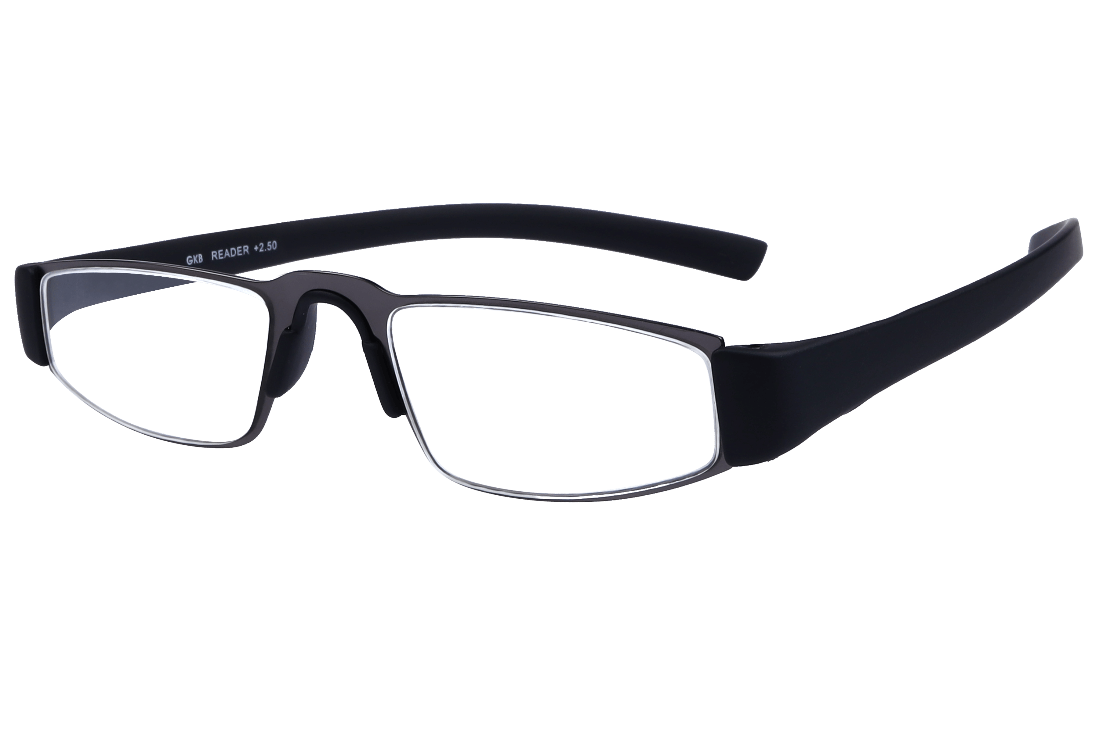 Readers R1015 Frame Gun Metal Unisex Full Rubber Frame — Gun Metal frame — alternate view