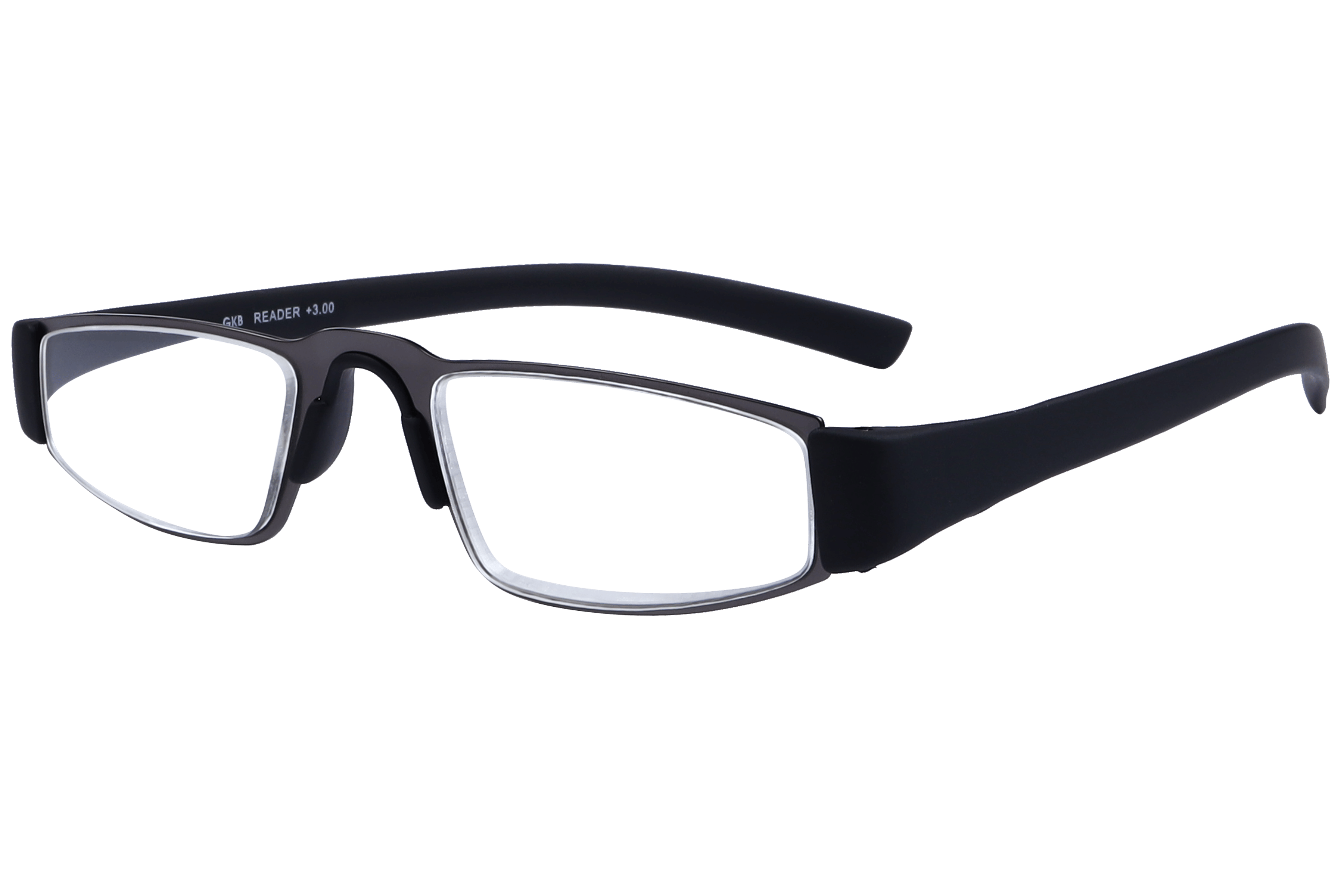 Readers R1015 Frame Gun Metal Unisex Full Rubber Frame — Gun Metal frame — alternate view