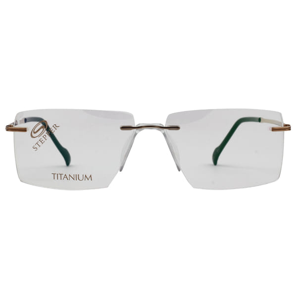 Hans Stepper SI-84017 Frame Gold Male RimLess Titanium Frame — Gold frame — view 2