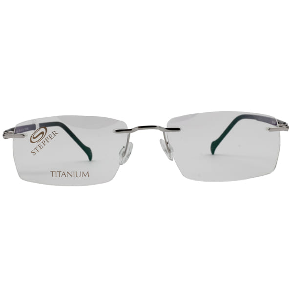 Hans Stepper SI-4340 Frame Silver Male RimLess Shell Frame — Silver frame — view 2