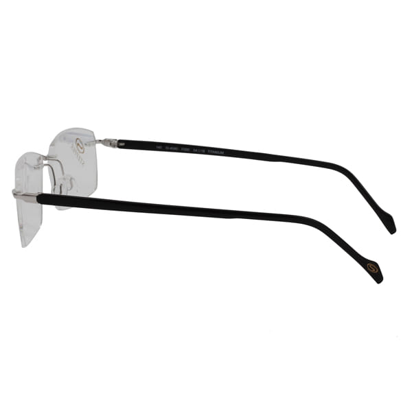 Hans Stepper SI-4340 Frame Silver Male RimLess Shell Frame — Silver frame — view 3