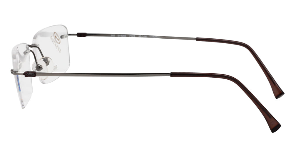 Hans Stepper SI-8053 Frame Grey Male RimLess Titanium Frame — Grey frame — view 4