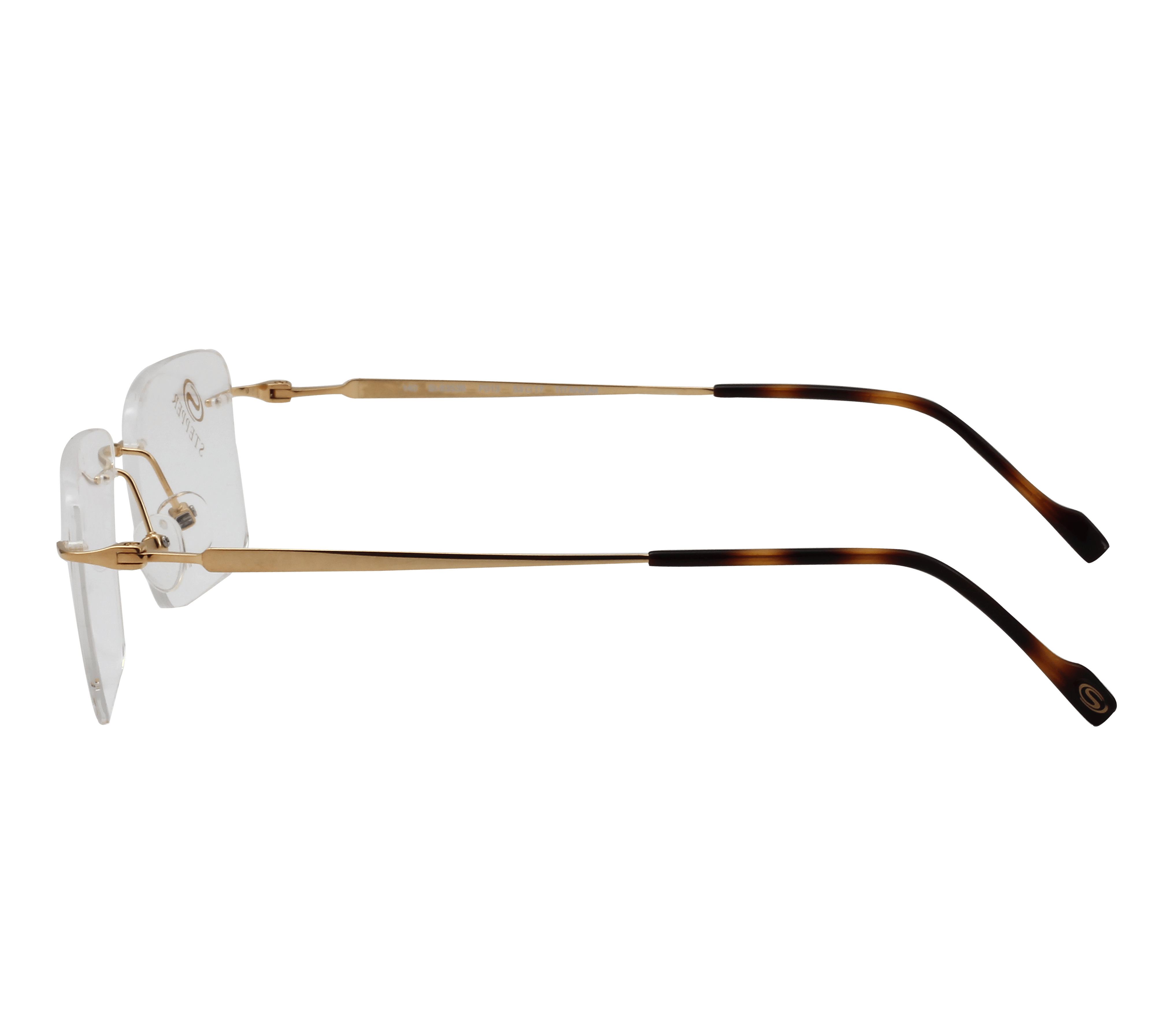 Hans Stepper SI-83539 Frame Gold Male RimLess Titanium Frame — Gold frame — view 3