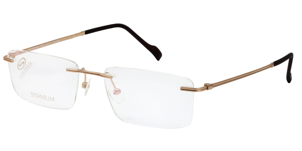 Hans Stepper SI-83353 Frame Gold Male RimLess Titanium Frame — Gold frame — view 1