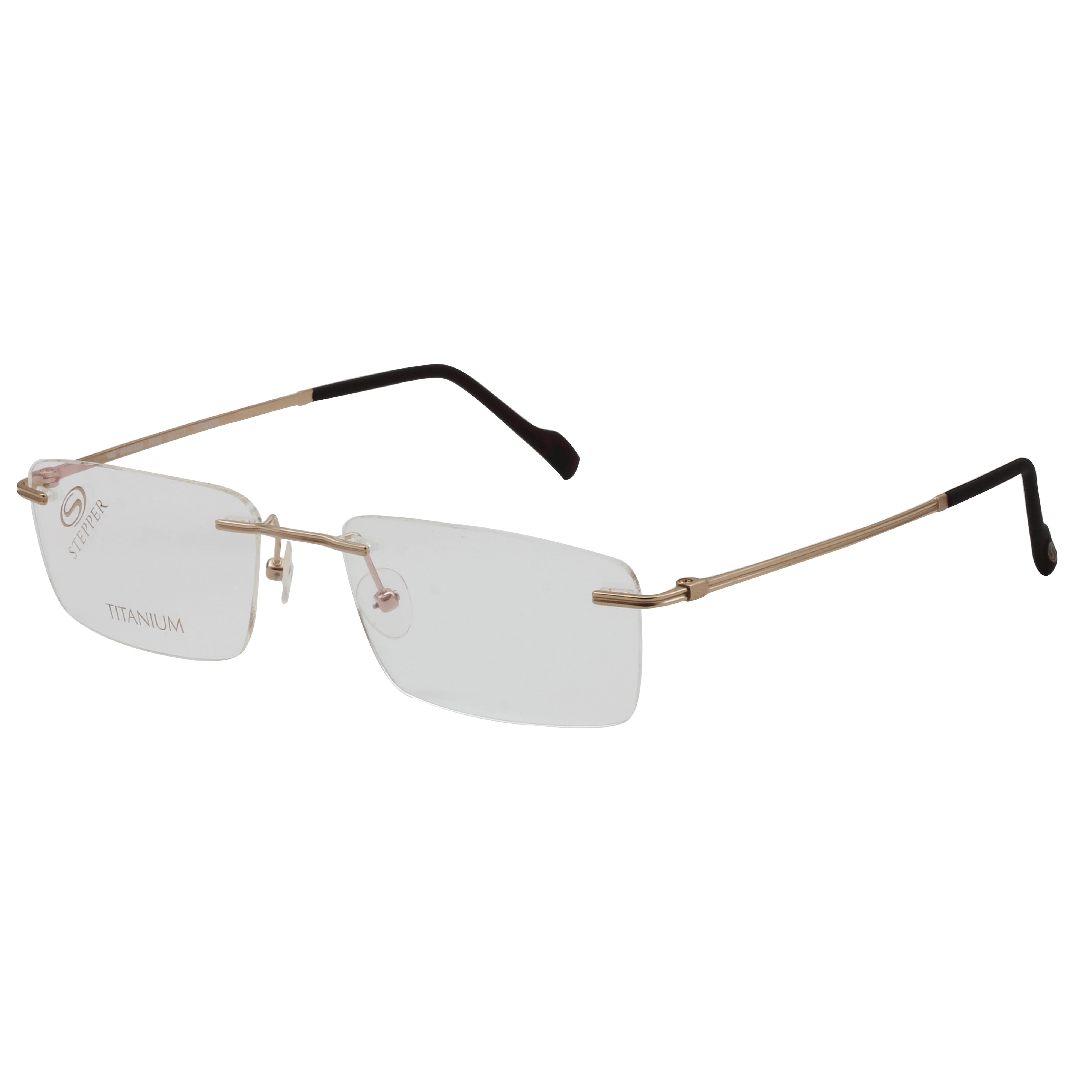 Hans Stepper SI-83353 Frame Gold Male RimLess Titanium Frame — Gold frame — view 4