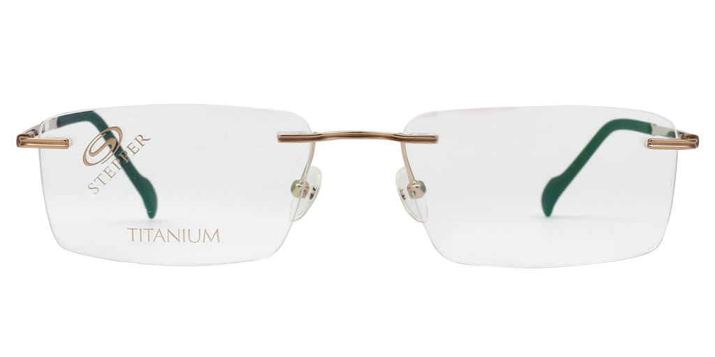 Hans Stepper SI-83353 Frame Gold Male RimLess Titanium Frame — Gold frame — view 2