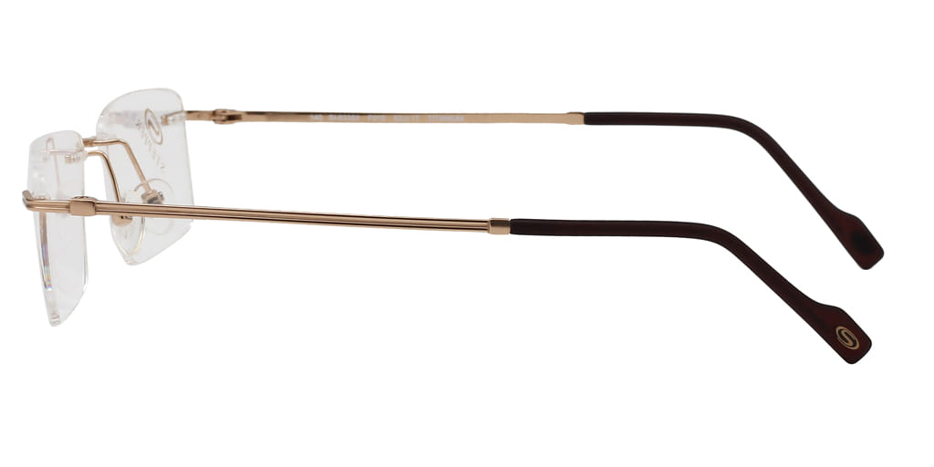 Hans Stepper SI-83353 Frame Gold Male RimLess Titanium Frame — Gold frame — view 3