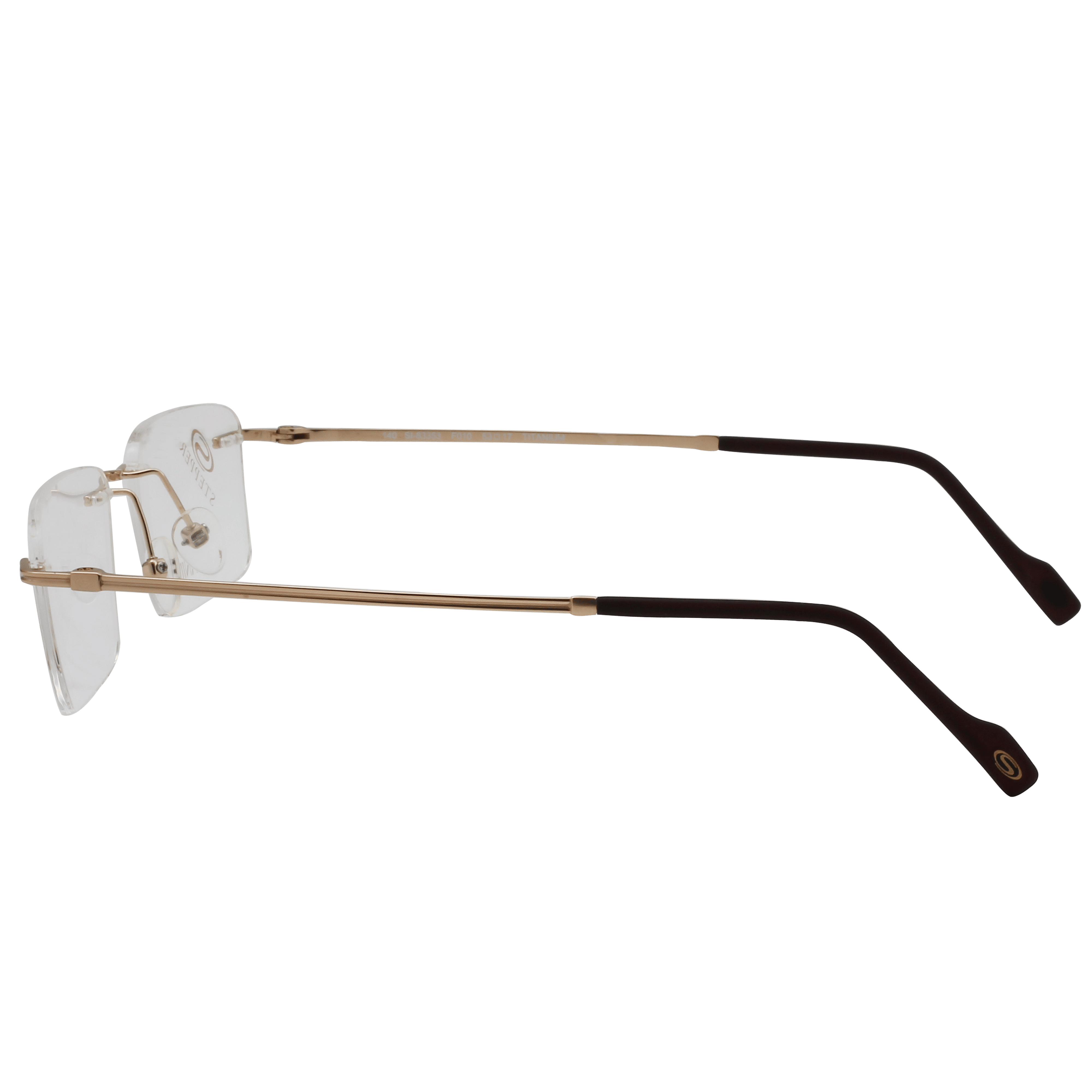 Hans Stepper SI-83353 Frame Gold Male RimLess Titanium Frame — Gold frame — view 6