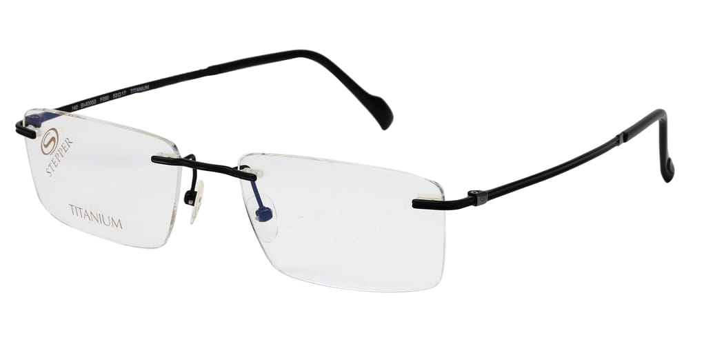 Hans Stepper SI-83353 Frame Black Male RimLess Titanium Frame — Black frame — view 1