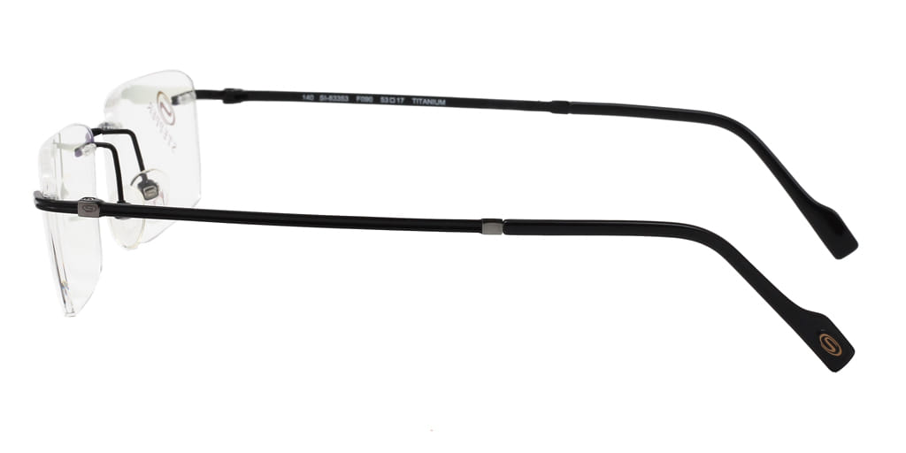 Hans Stepper SI-83353 Frame Black Male RimLess Titanium Frame — Black frame — view 3