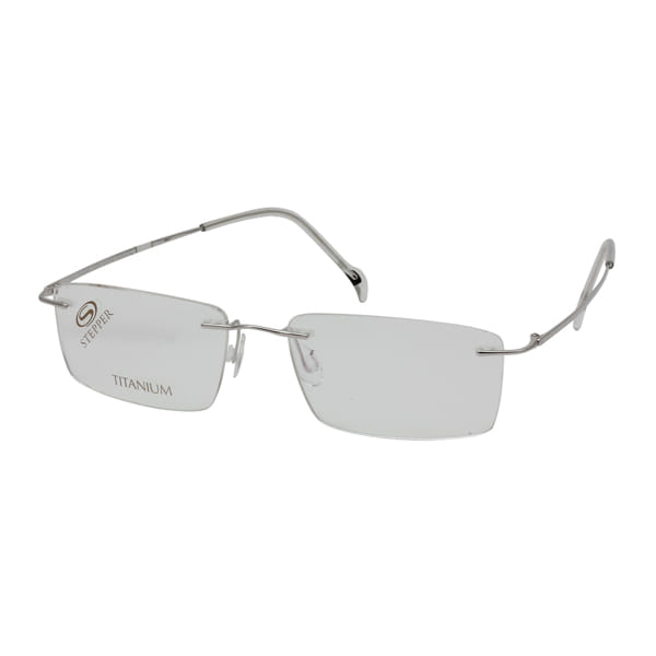 Hans Stepper SI-4253B Frame Silver Male RimLess Titanium — Silver frame