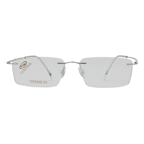 Hans Stepper SI-4253B Frame Silver Male RimLess Titanium Frame — Silver frame — view 3