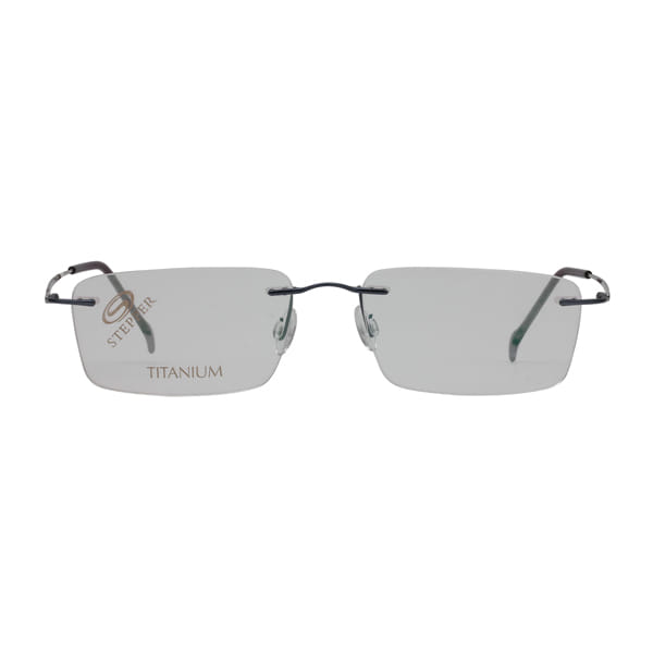 Hans Stepper SI-4253B Frame Blue Male RimLess Titanium Frame — Blue frame — view 3