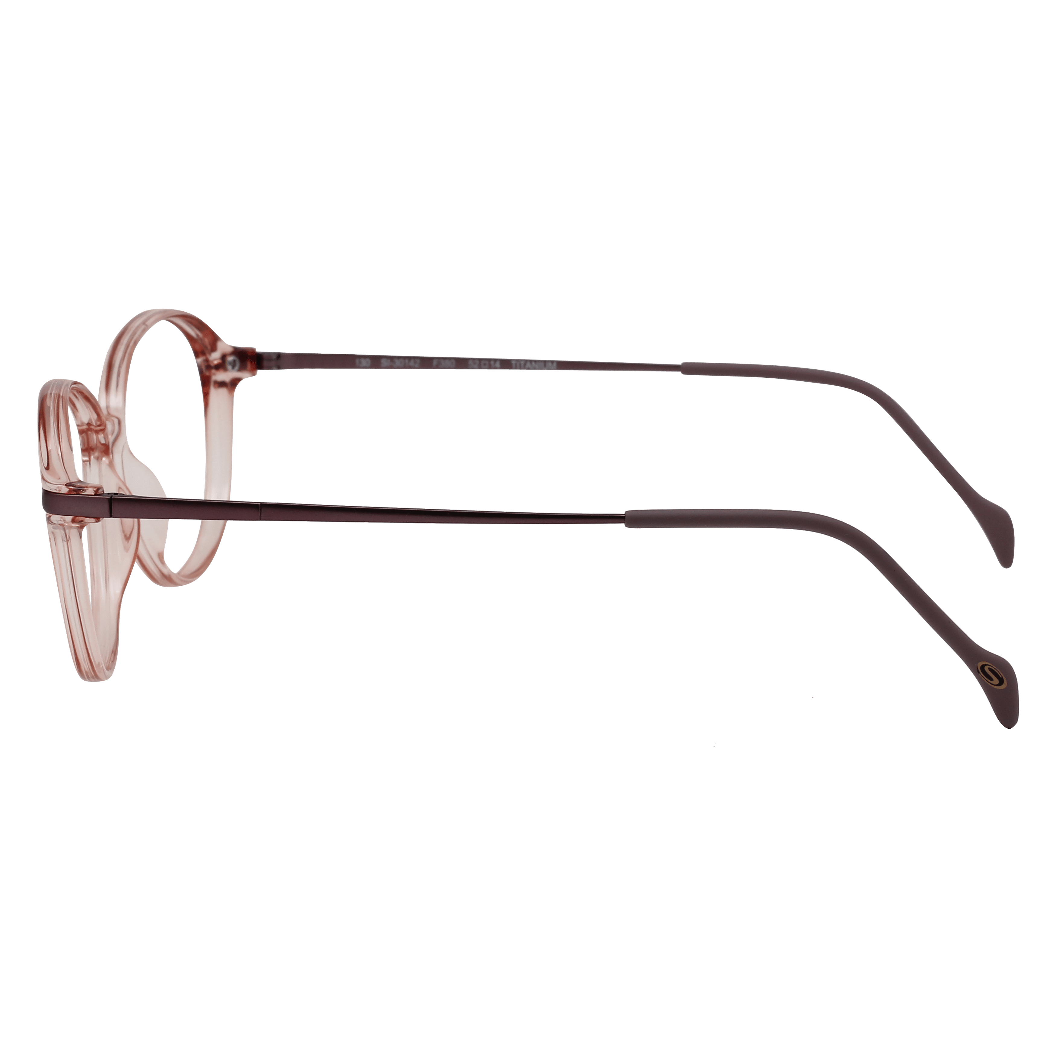 Hans Stepper SI-30142 Frame Brown Female Full Titanium Frame — Brown frame — view 3