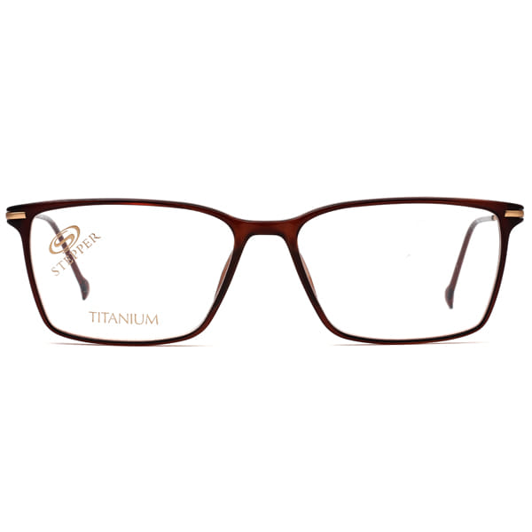 Hans Stepper SI-20051 Frame Brown Male Full Titanium Frame — Brown frame — view 3