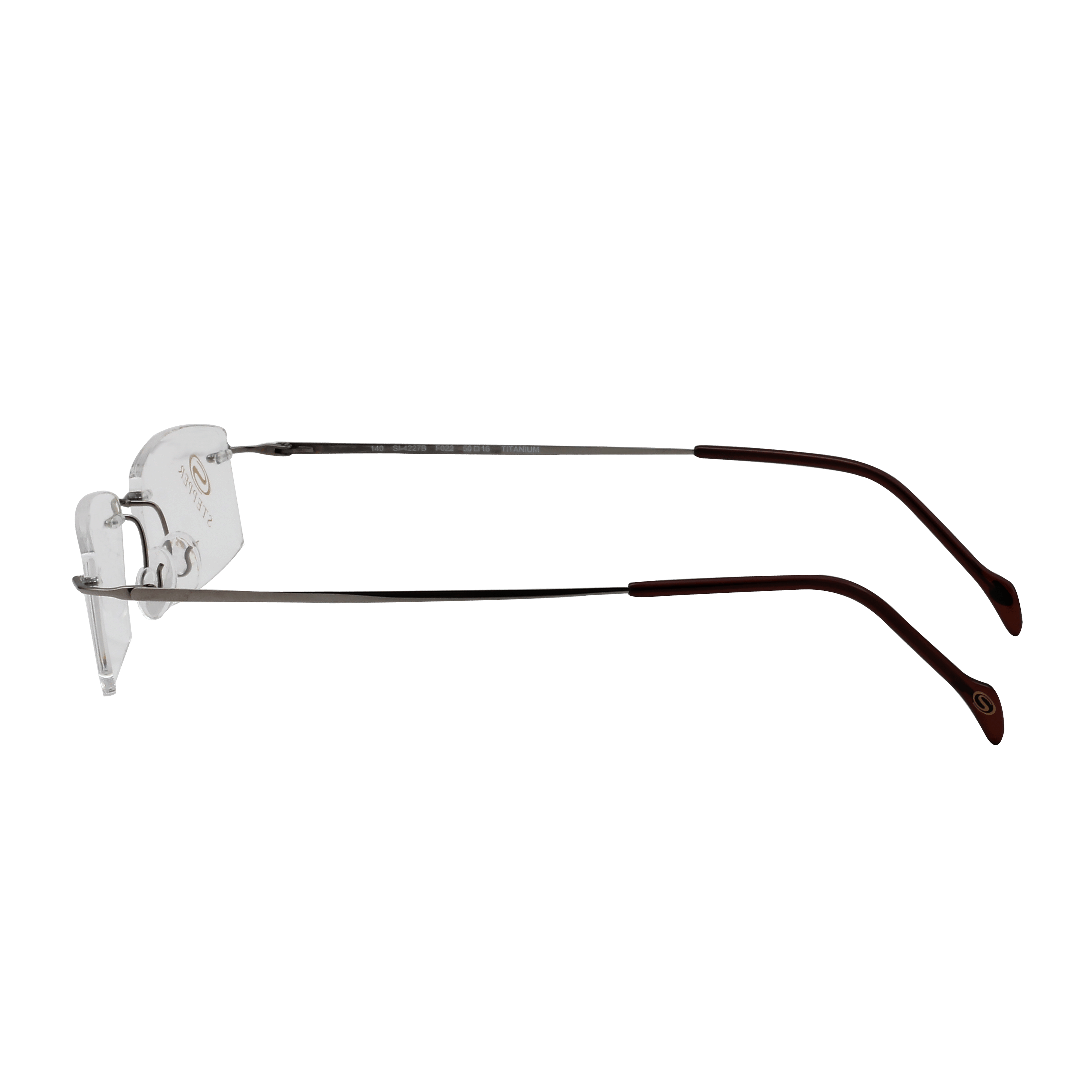 Hans Stepper SI-4227B Frame Grey Male RimLess Titanium Frame — Grey frame — view 3