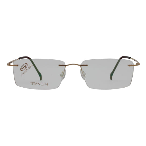 Hans Stepper SI-4253B Frame Gold Male RimLess Titanium Frame — Gold frame — view 3