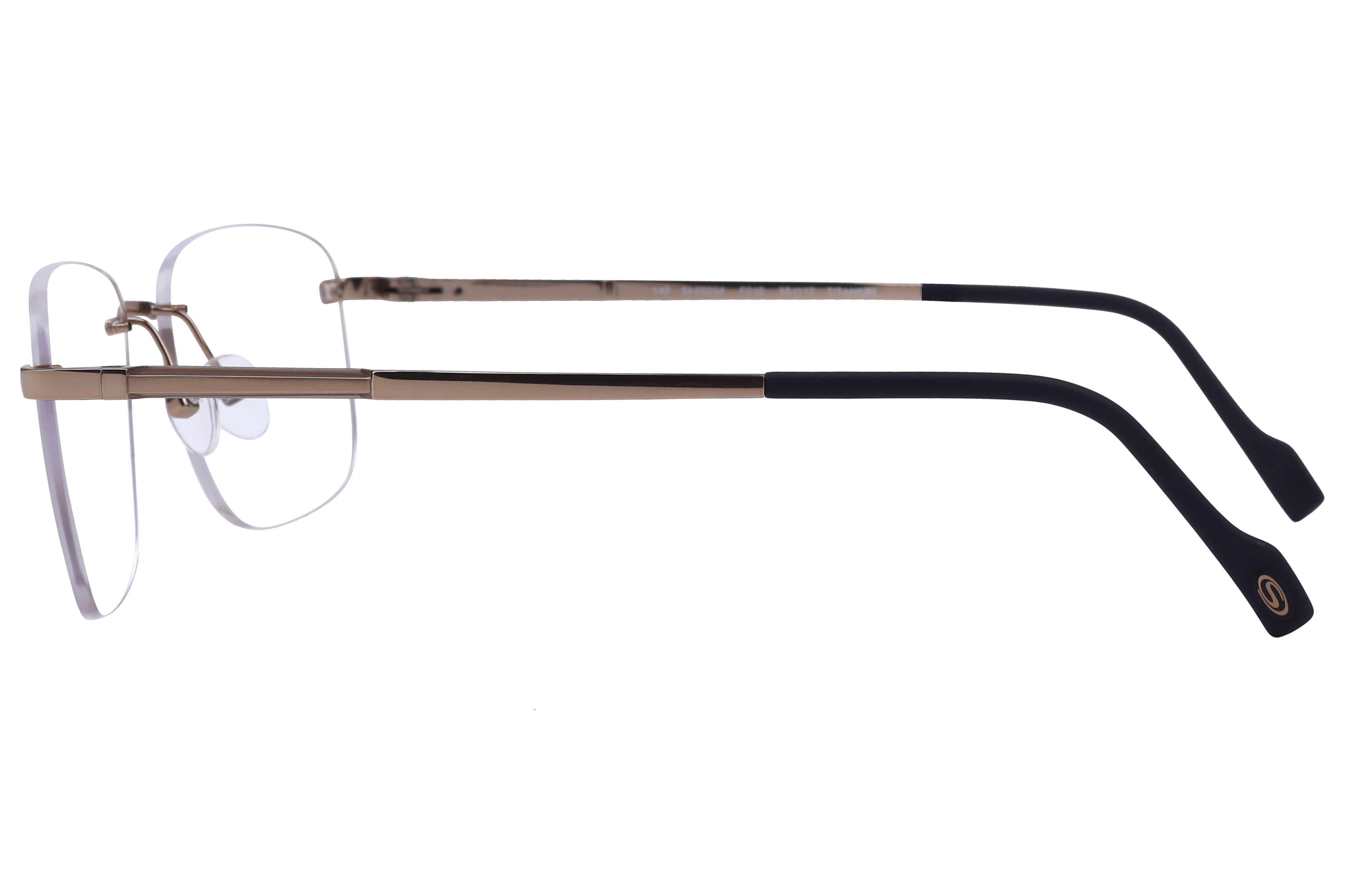Hans Stepper SI-85554 Frame Light Gold Male RimLess Metal Frame — Light Gold frame — view 3