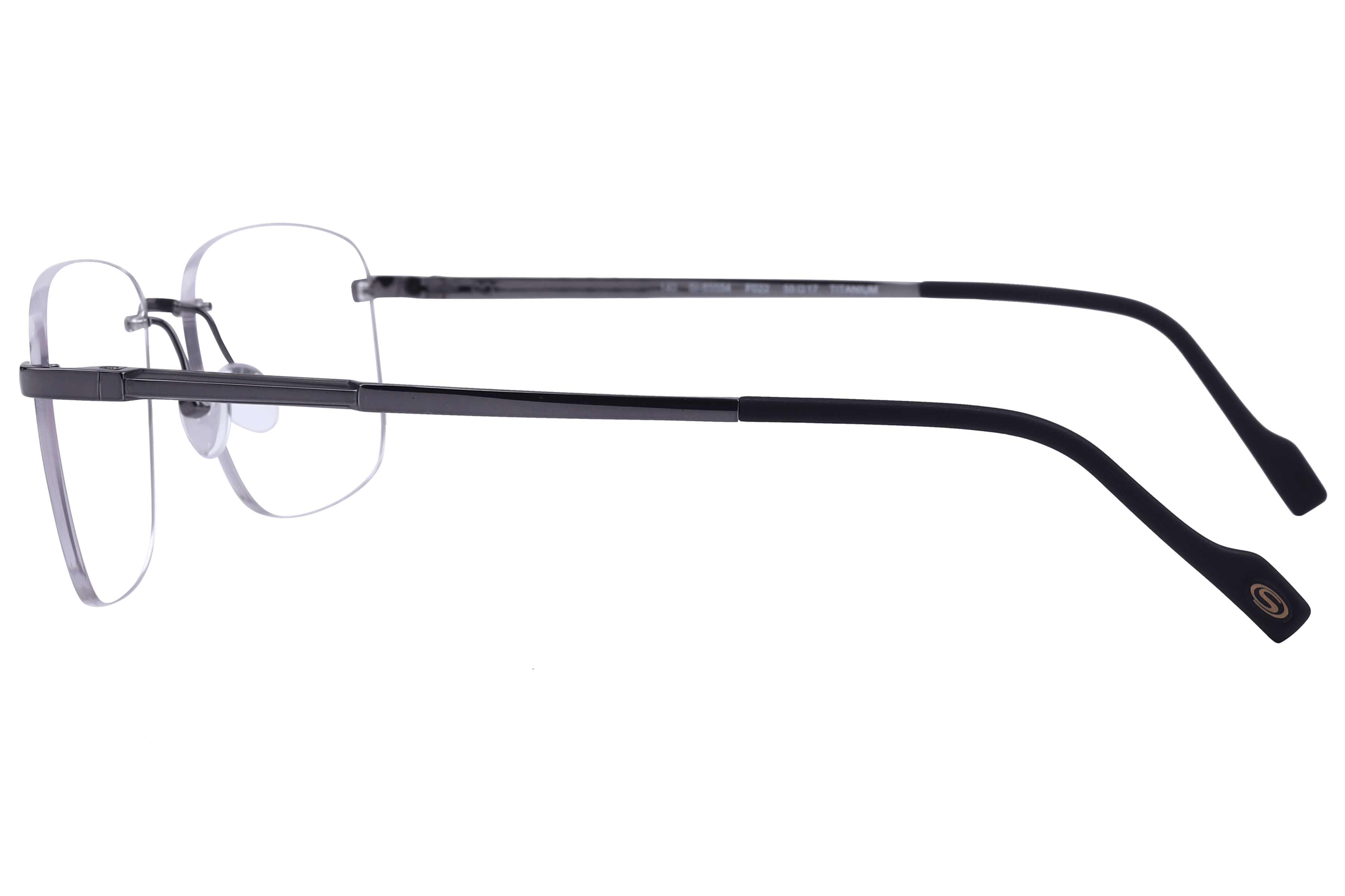 Hans Stepper SI-85554 Frame Grey Male RimLess Metal Frame — Grey frame — view 3