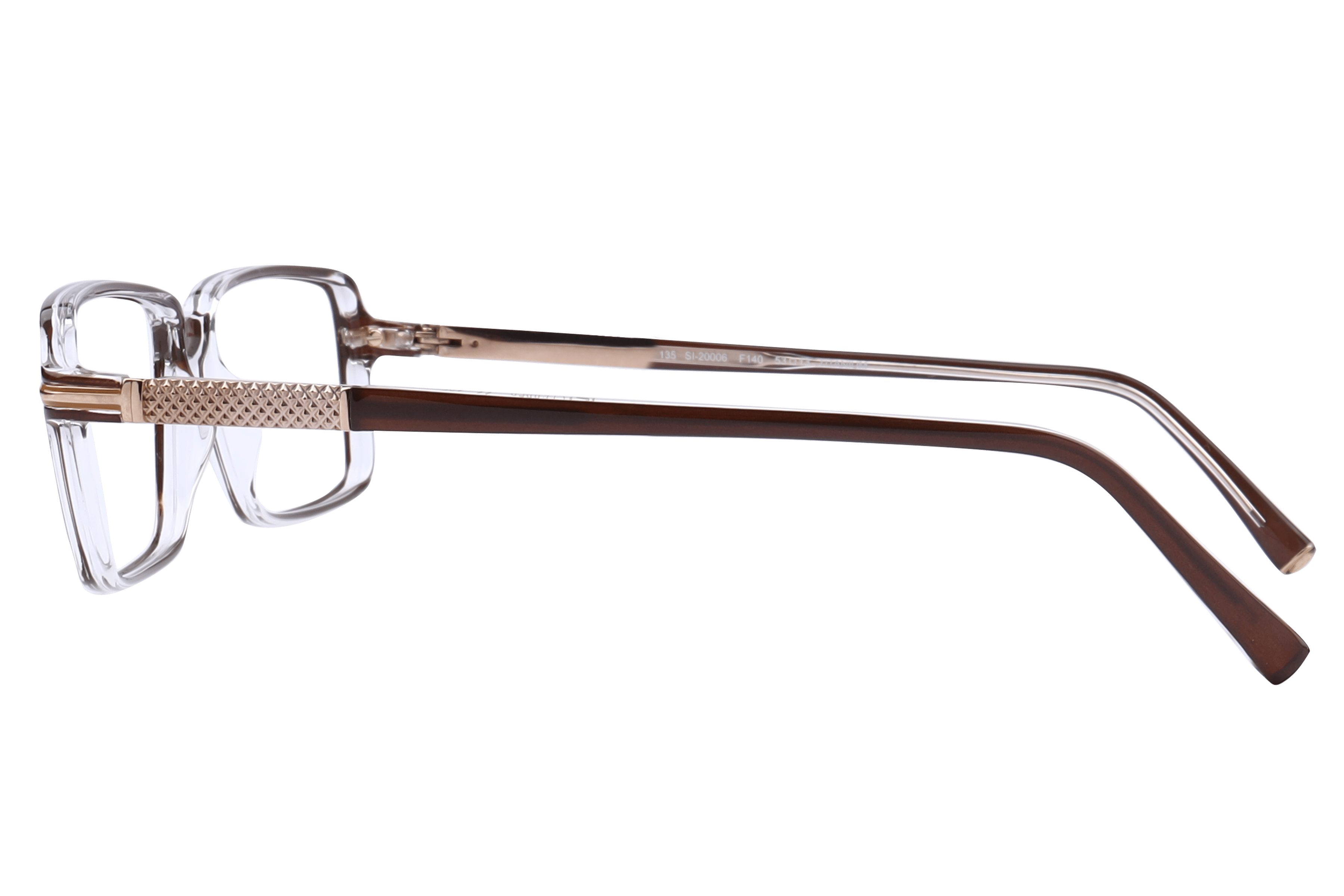 Hans Stepper SI-20006 Frame Brown Male Full Shell Frame — Brown frame — view 3