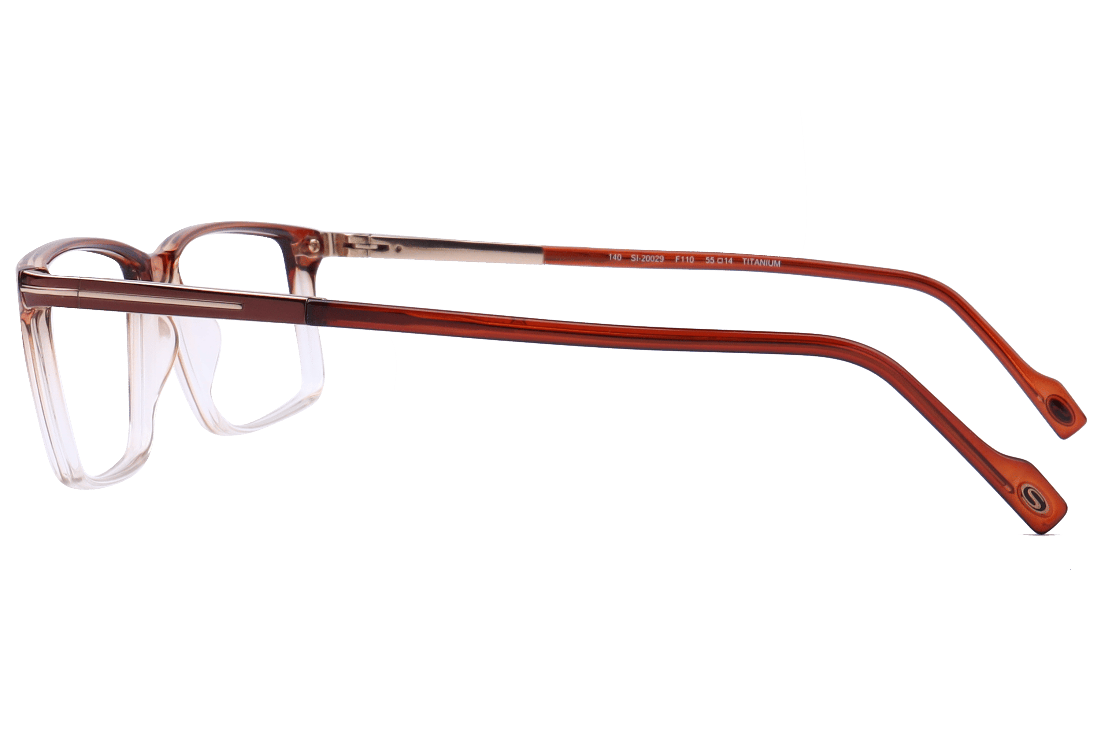 Hans Stepper SI-20029 Frame Brown Male Full Shell Frame — Brown frame — view 3