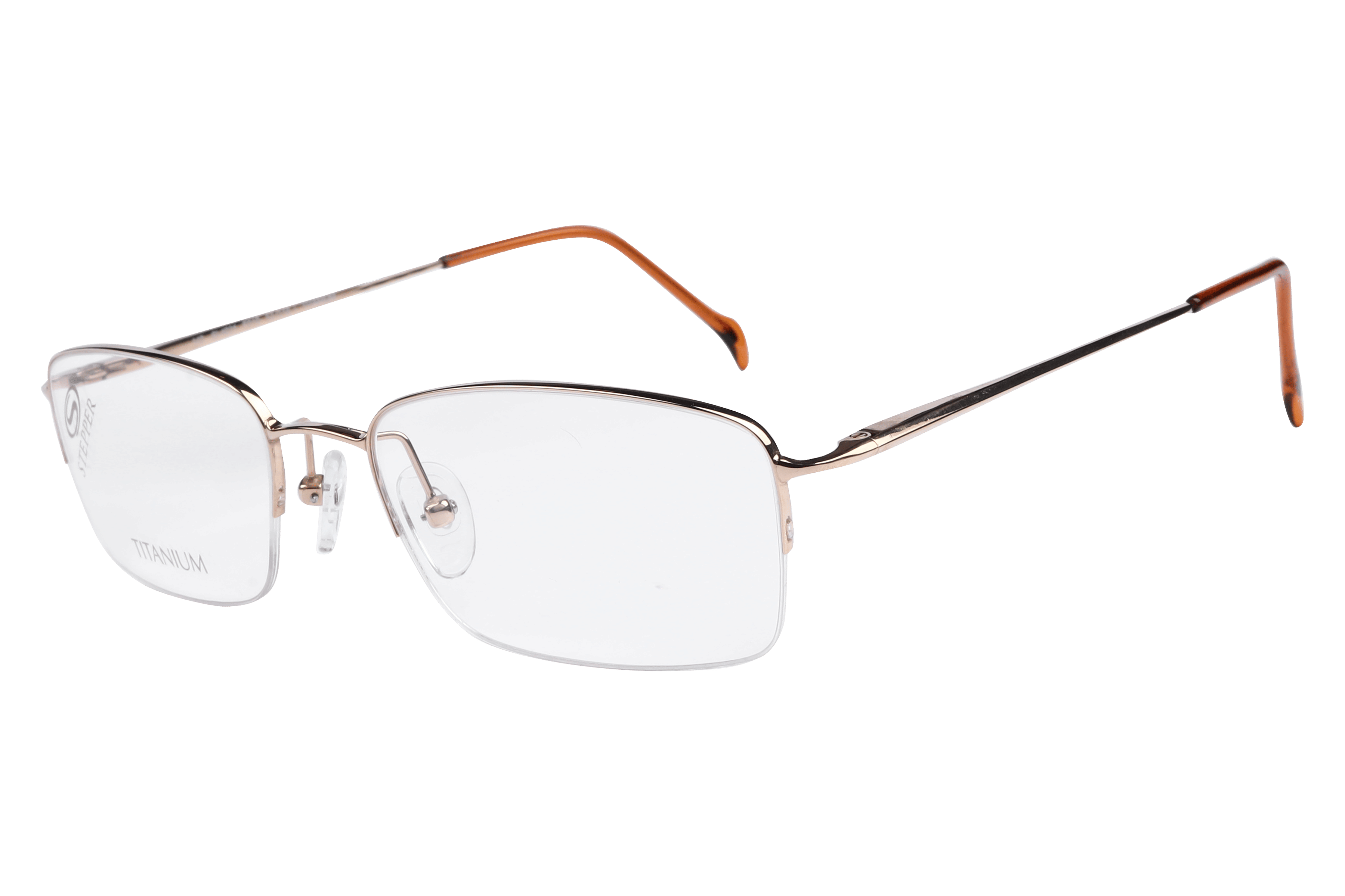 Hans Stepper SI-4031 Frame Gold Unisex Supra Titanium — Black frame