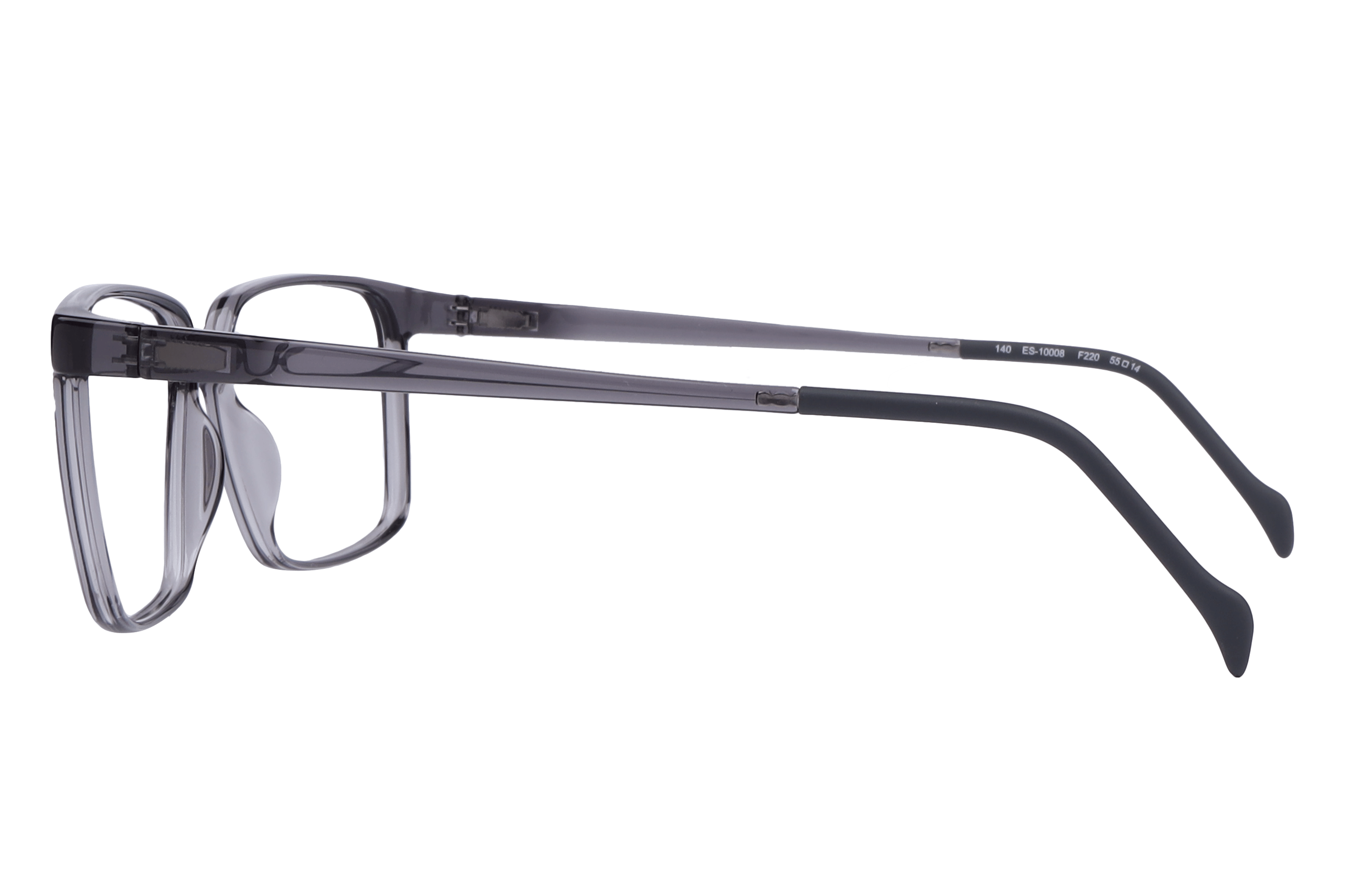 Hans Stepper ES-10008 Frame Transparent Grey Male Full Shell Frame — Transparent Grey frame — view 3