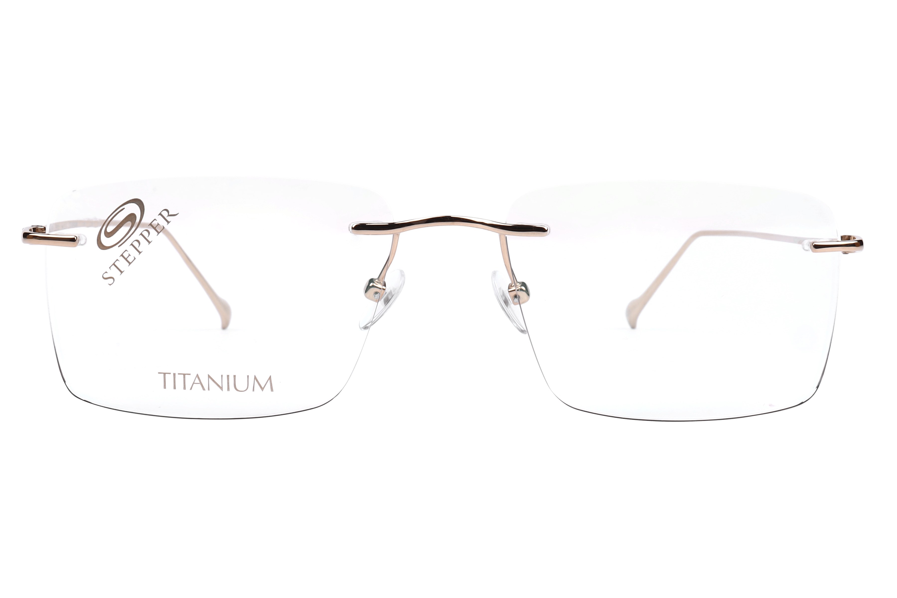 Hans Stepper SI-85839 Frame Gold Male RimLess Titanium Frame — Gold frame — view 2