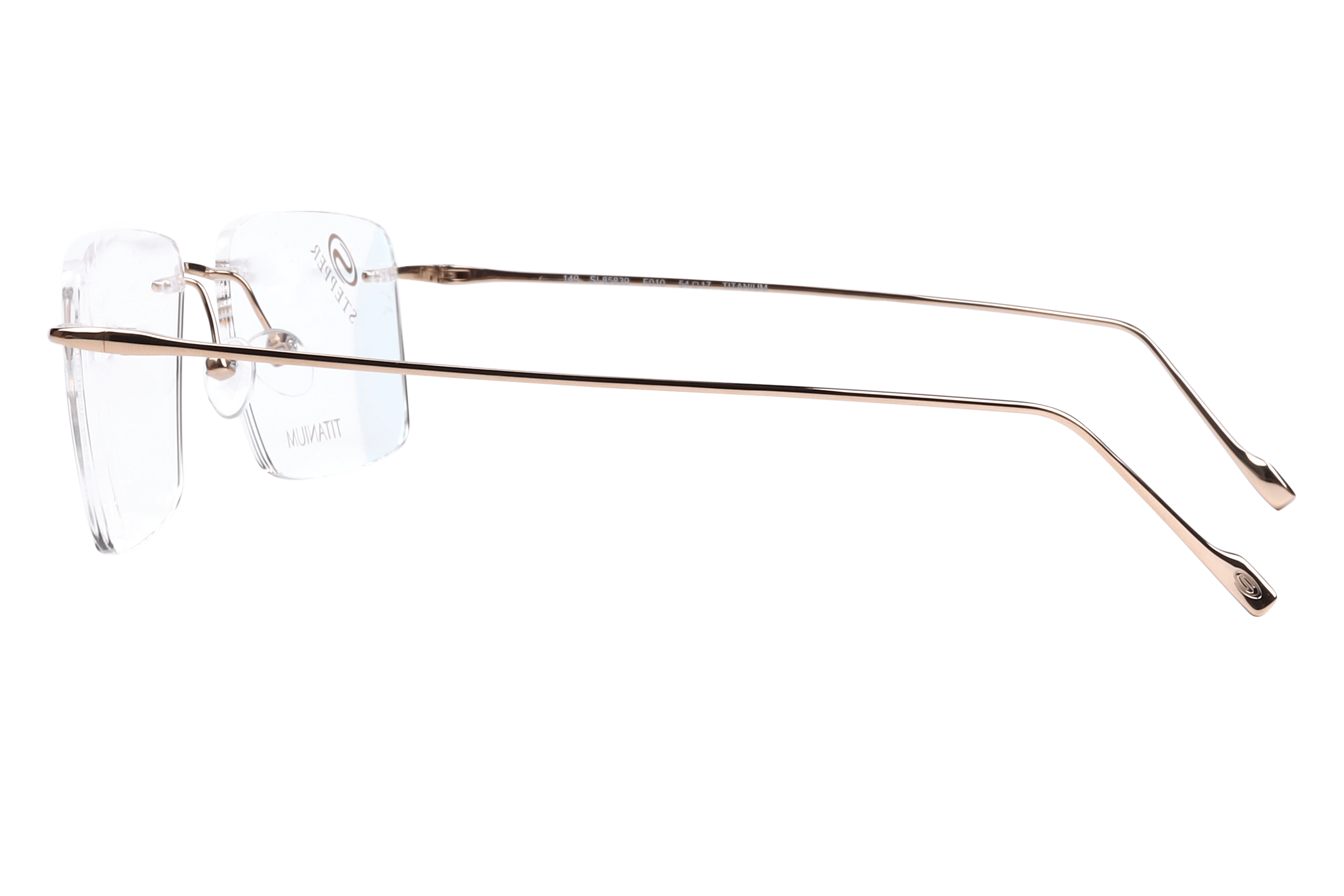 Hans Stepper SI-85839 Frame Gold Male RimLess Titanium Frame — Gold frame — view 3