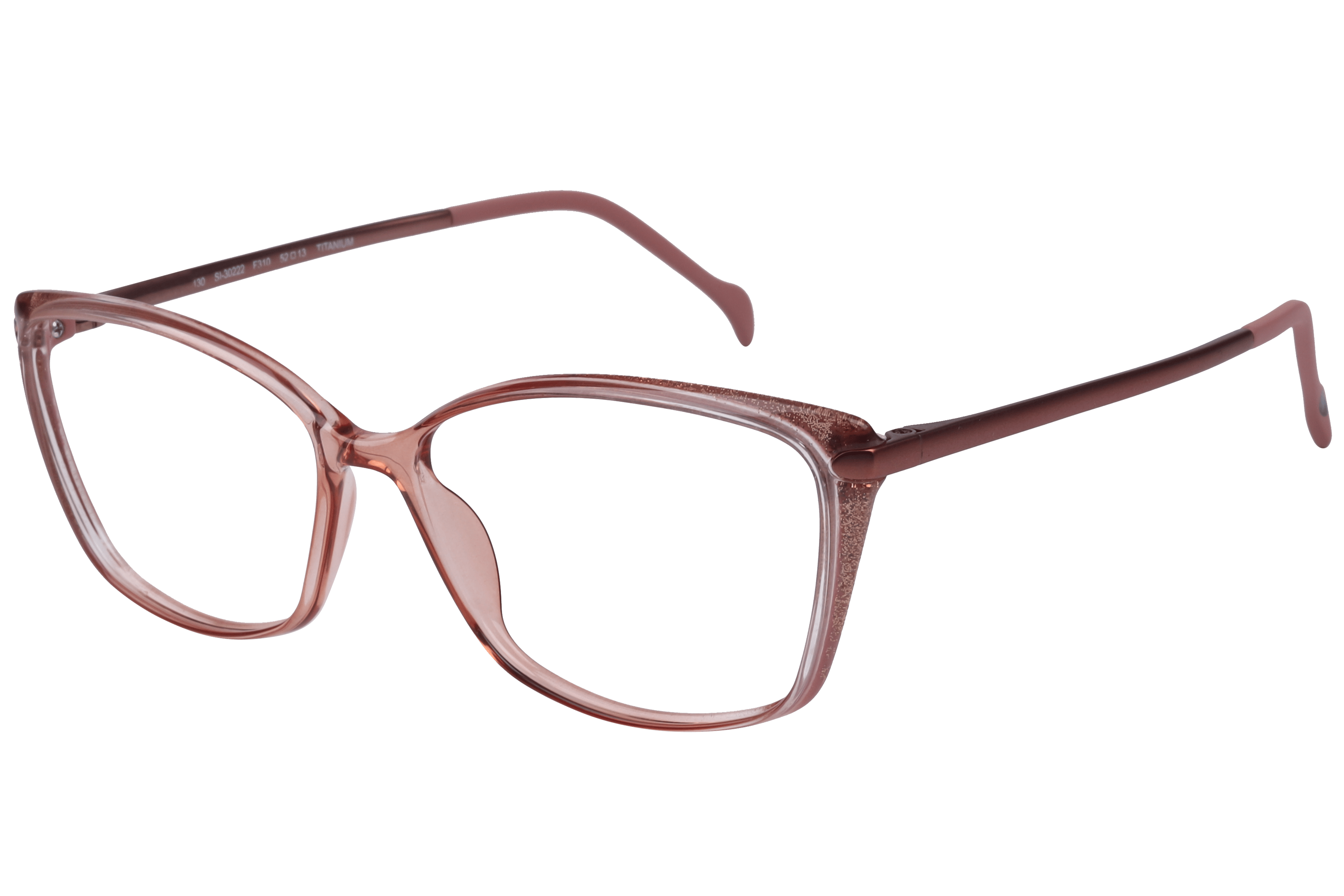 Hans Stepper SI-30222 Frame Transparent Brown Female Full Ti Frame — Transparent Brown frame — view 1