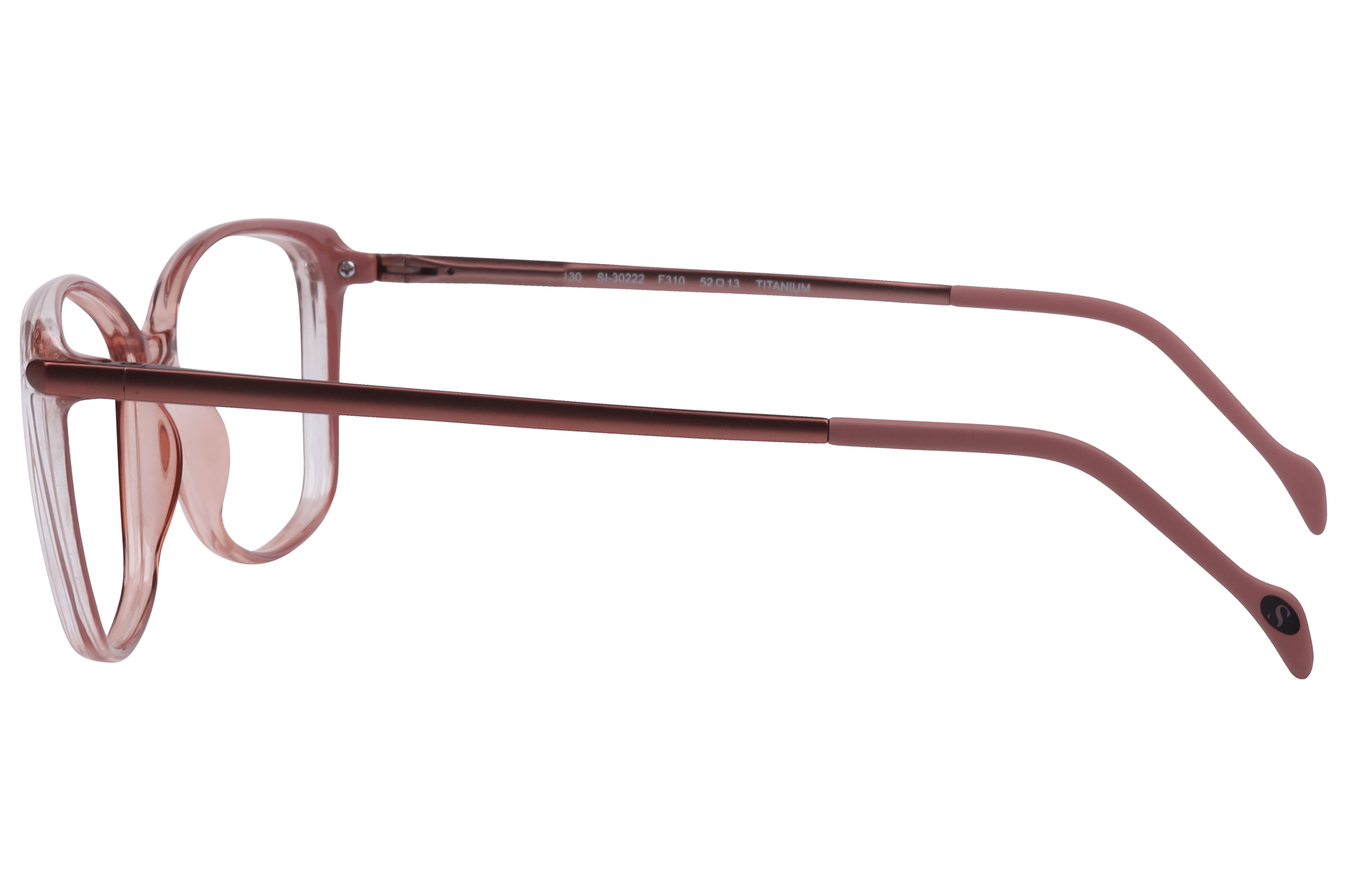Hans Stepper SI-30222 Frame Transparent Brown Female Full Ti Frame — Transparent Brown frame — view 5