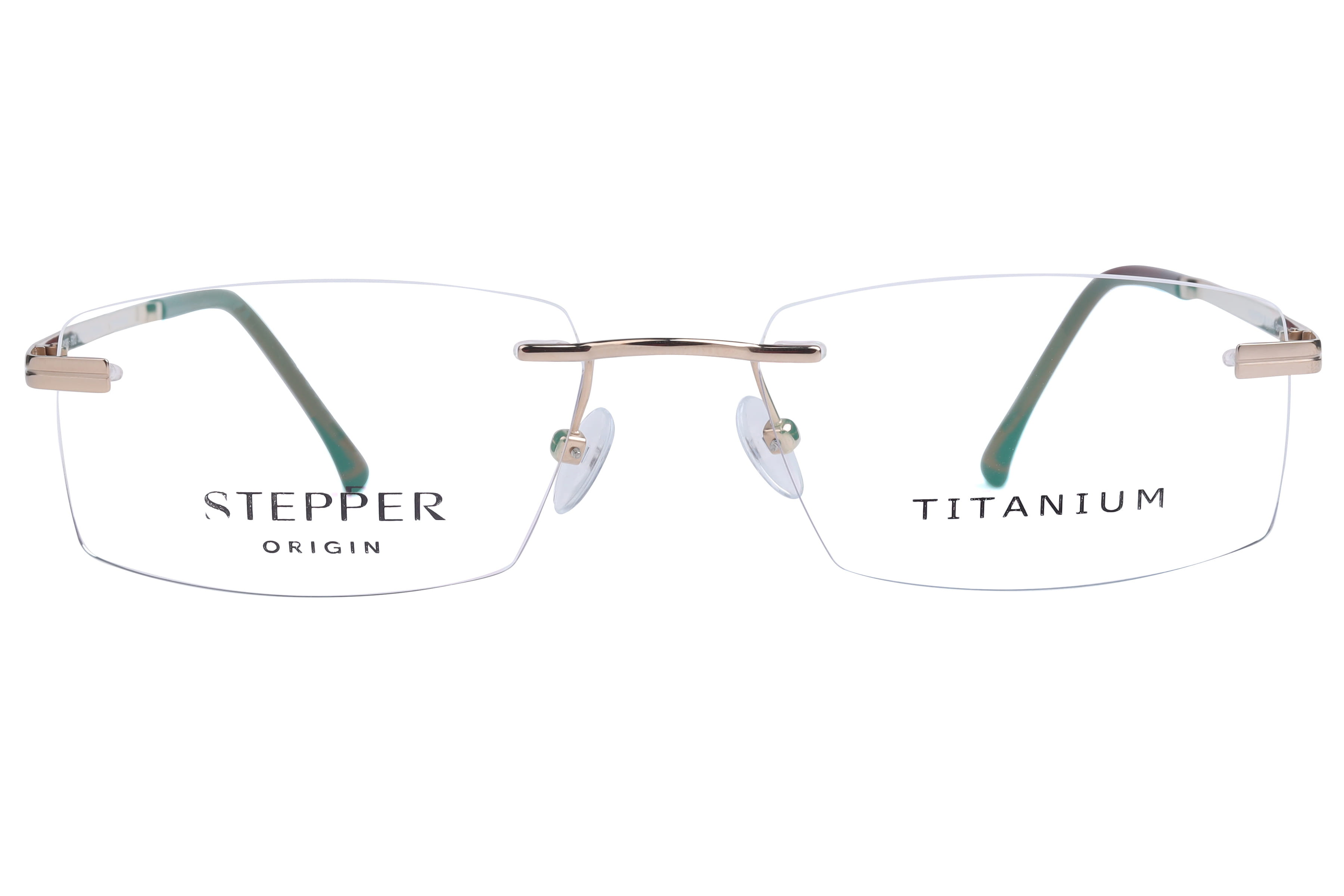 Hans Stepper SI-81935 Frame Gold Unisex RimLess Titanium Frame — Gold frame — view 1