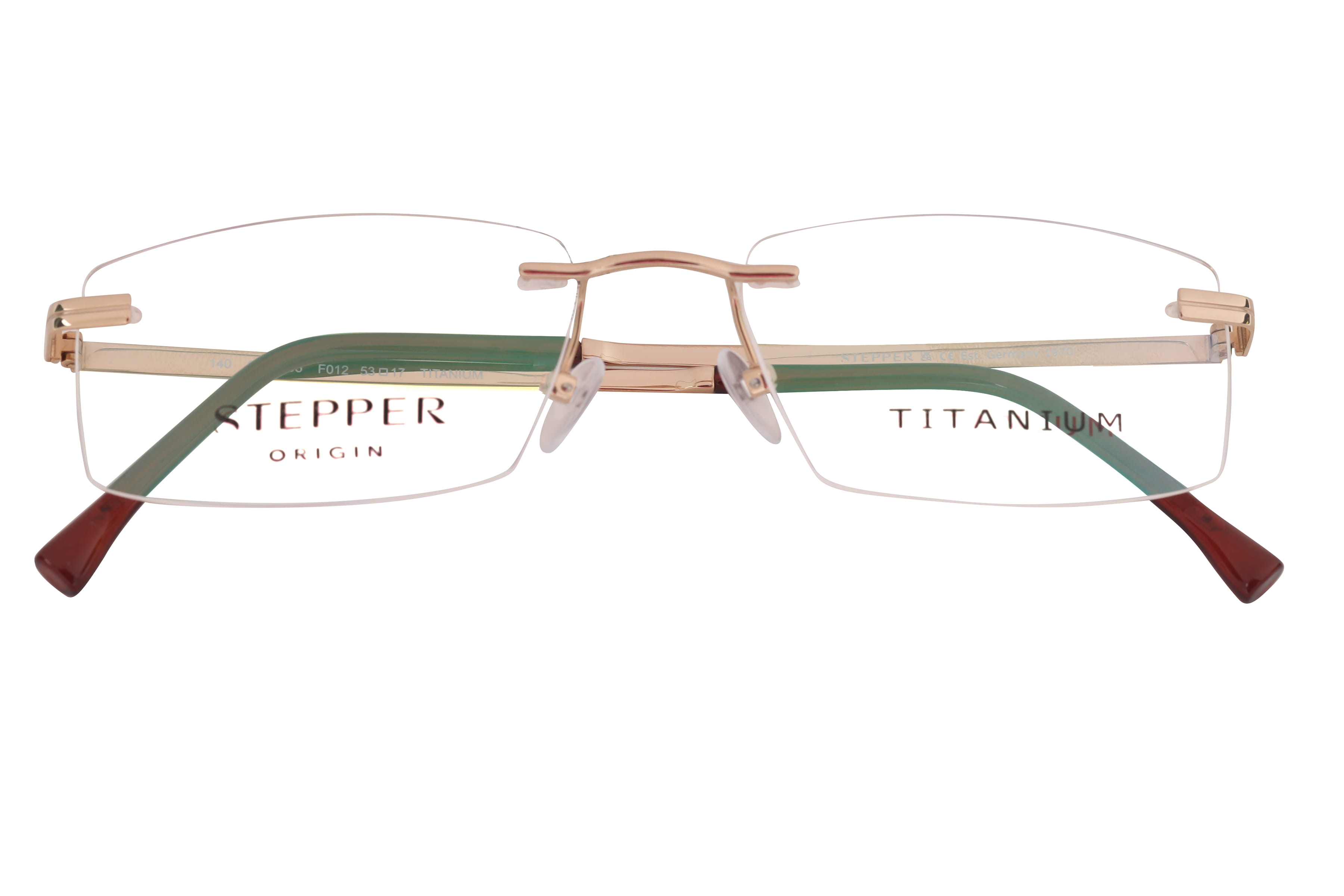 Hans Stepper SI-81935 Frame Gold Unisex RimLess Titanium Frame — Gold frame — view 3
