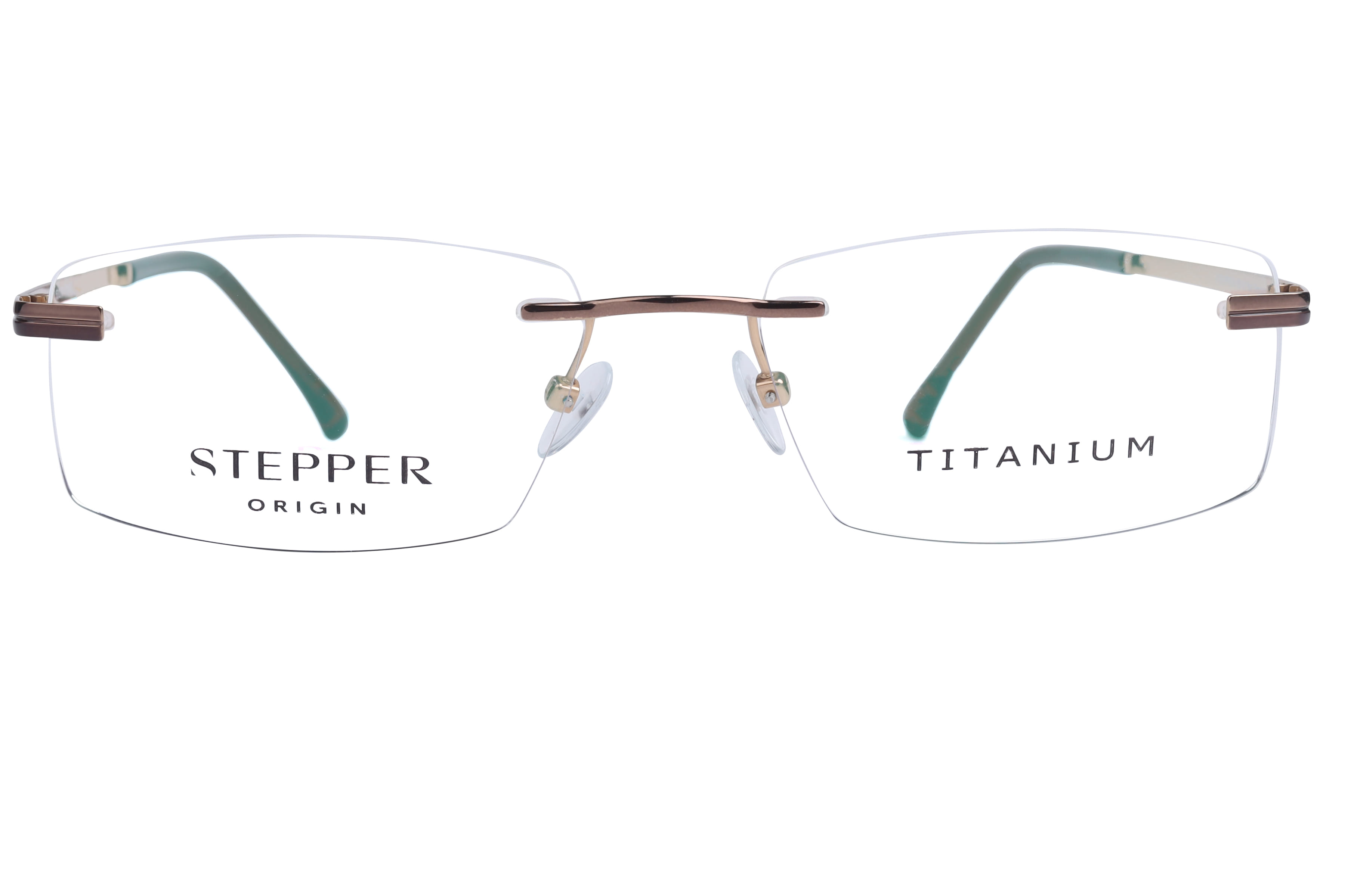 Hans Stepper SI-81395 Frame Brown Unisex RimLess Titanium — Brown frame