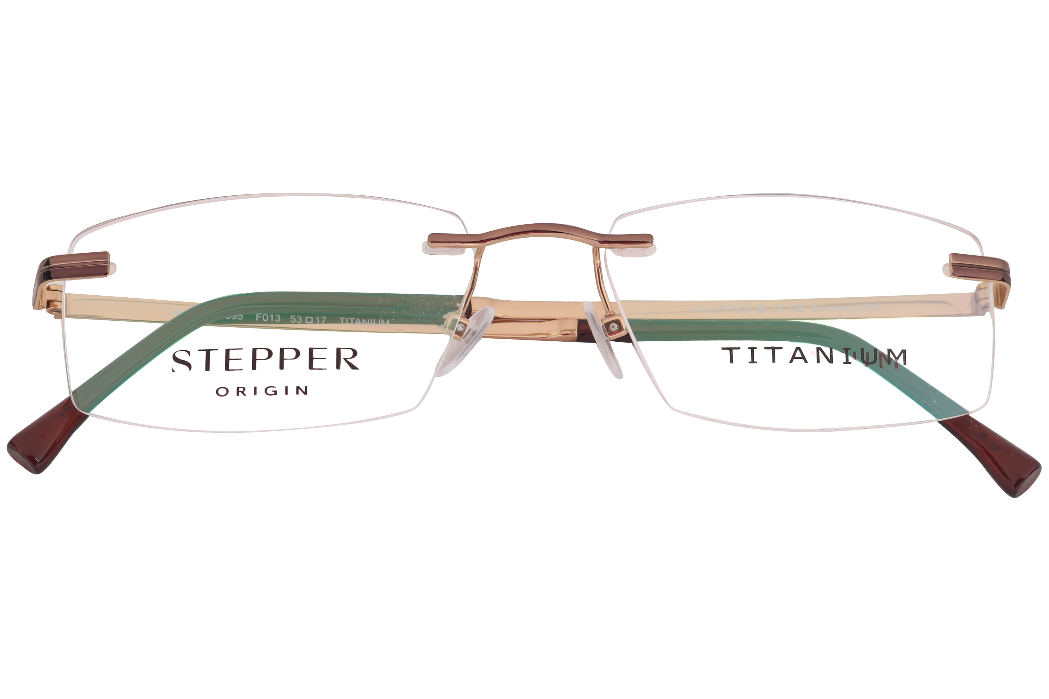 Hans Stepper SI-81395 Frame Brown Unisex RimLess Titanium Frame — Brown frame — view 4