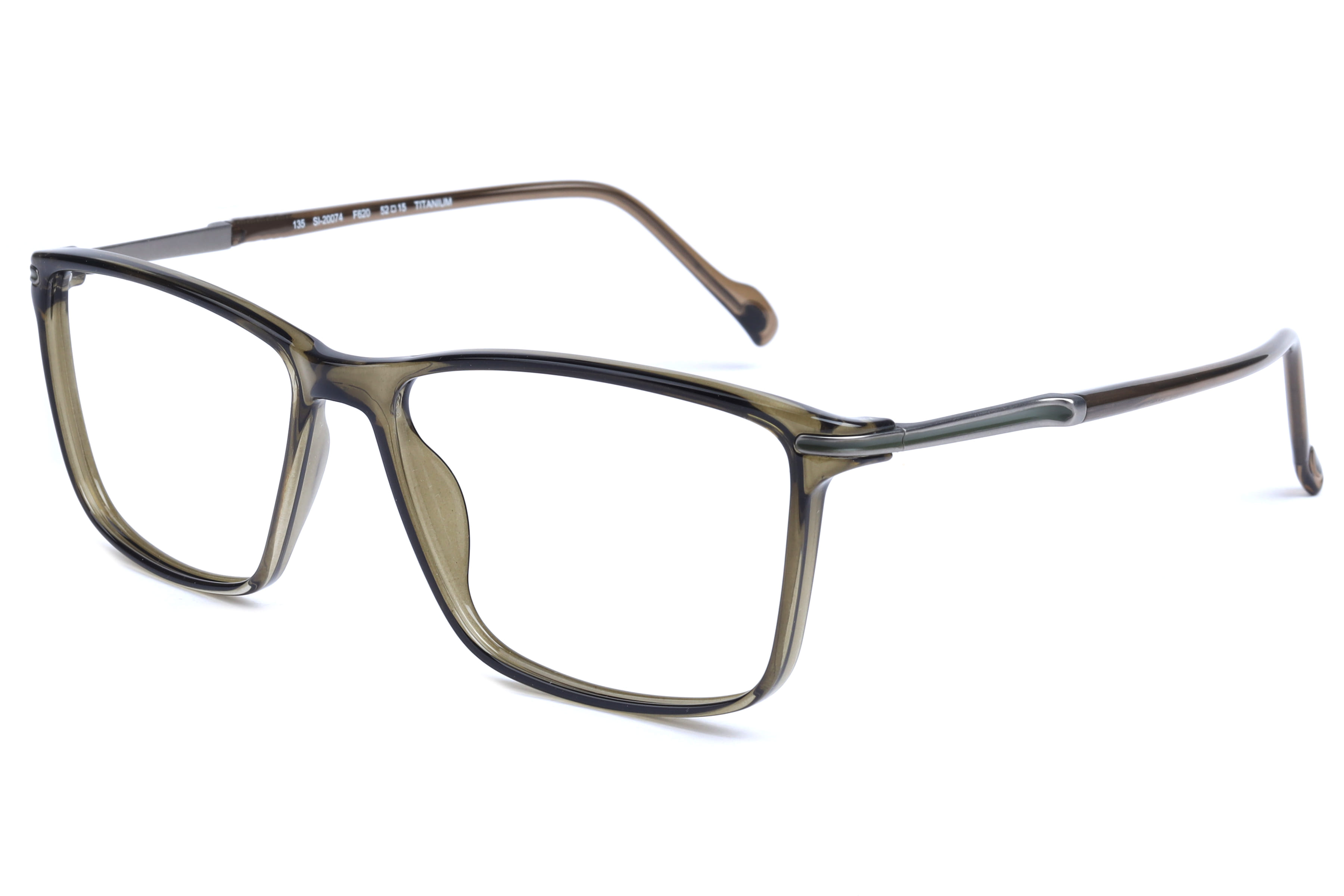 Hans Stepper SI-20074 Frame Olive Male Full Titanium Frame — Olive frame — view 1