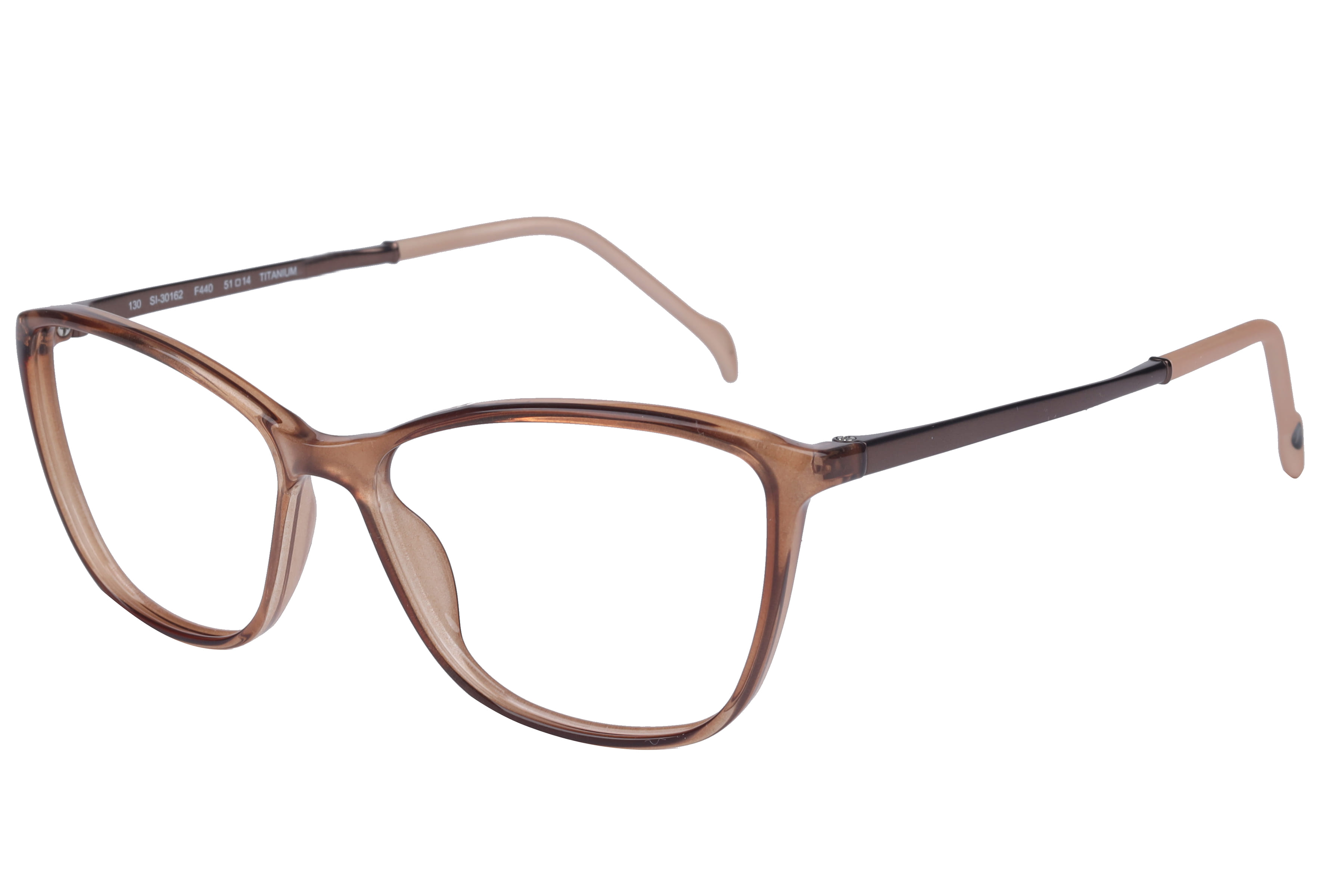 Hans Stepper SI-30162 Frame Brown Female Full Titanium Frame — Brown frame — view 1