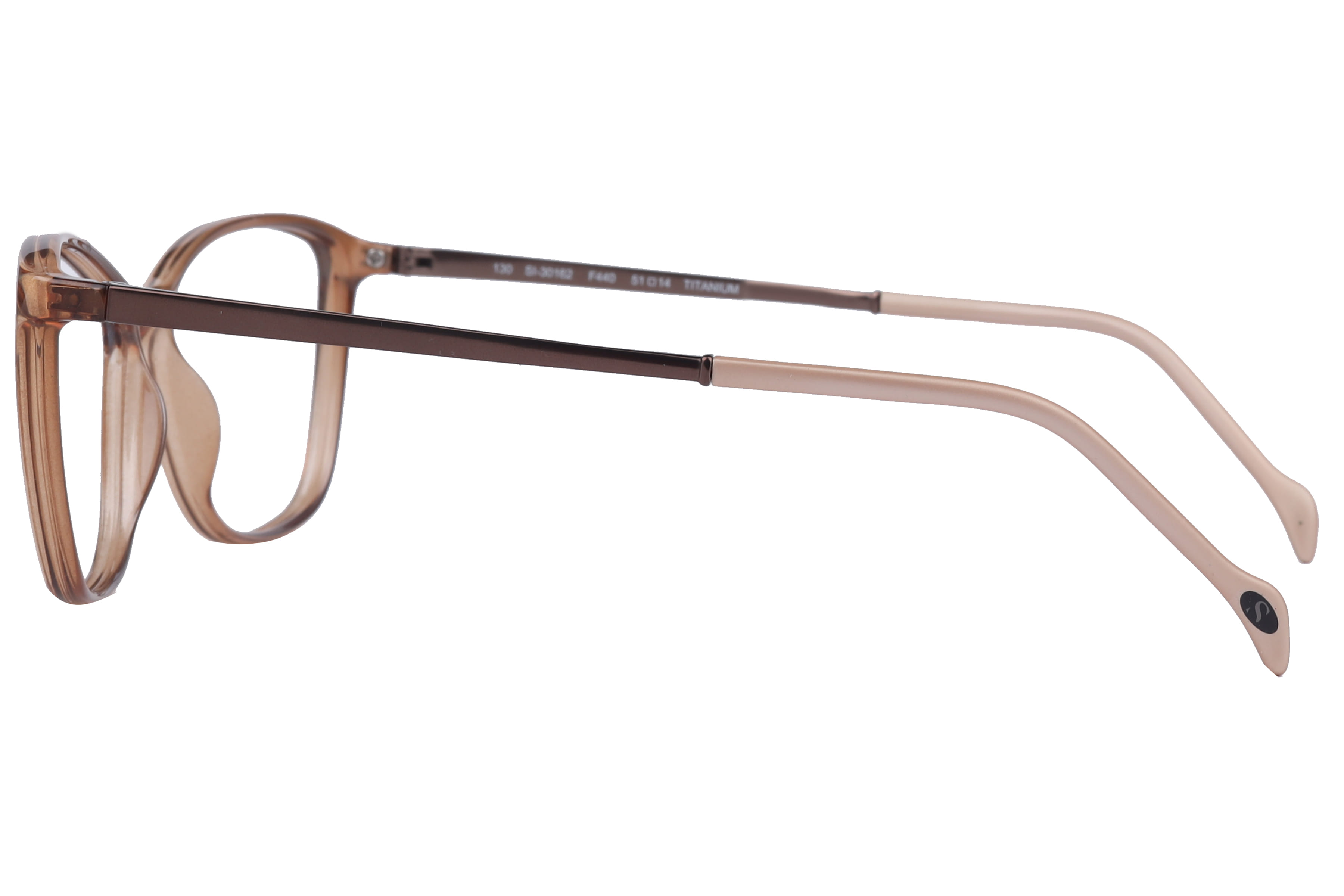 Hans Stepper SI-30162 Frame Brown Female Full Titanium Frame — Brown frame — view 3