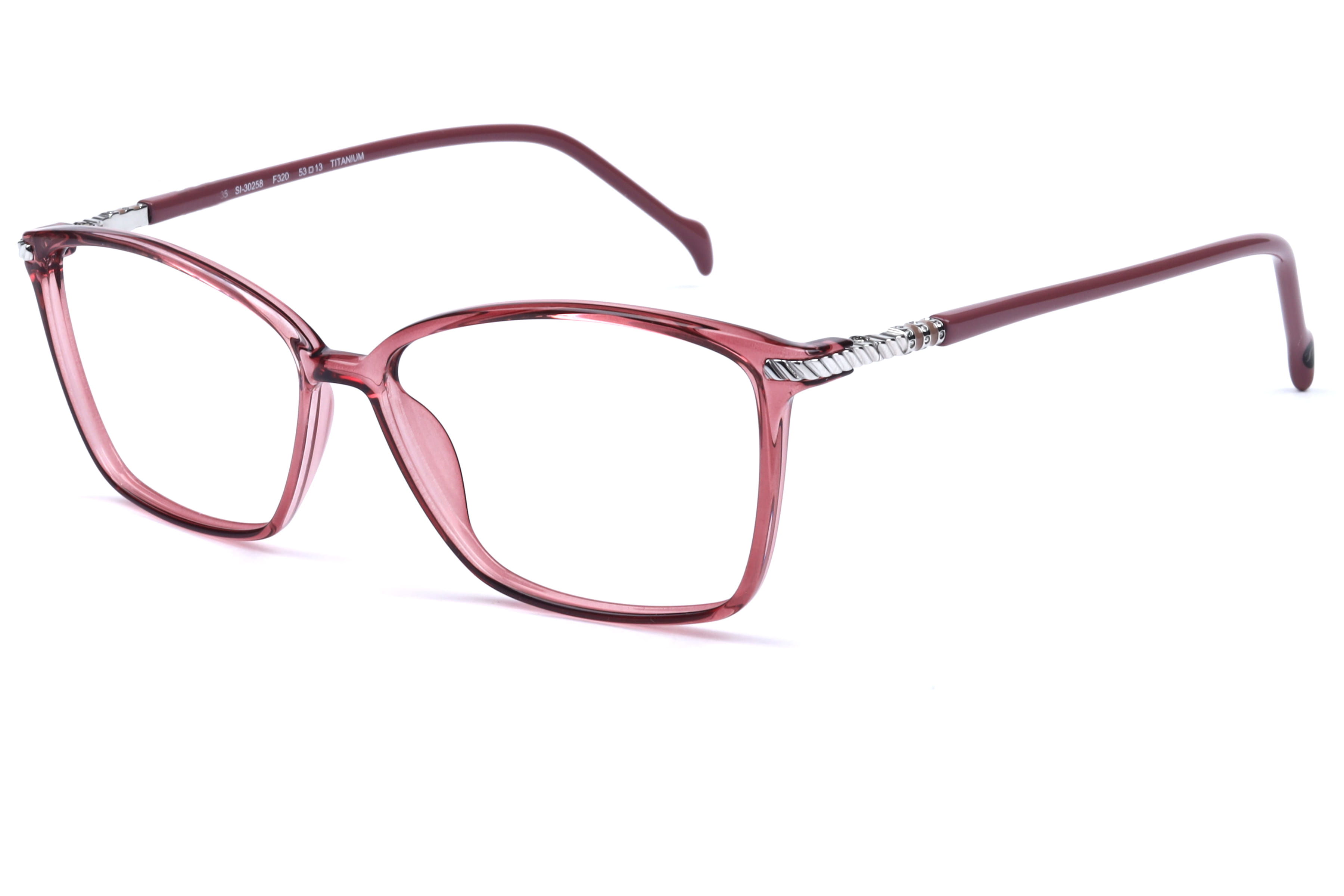 Hans Stepper SI-30258 Frame Transparent Pink Female Full Met — Transparent Pink frame