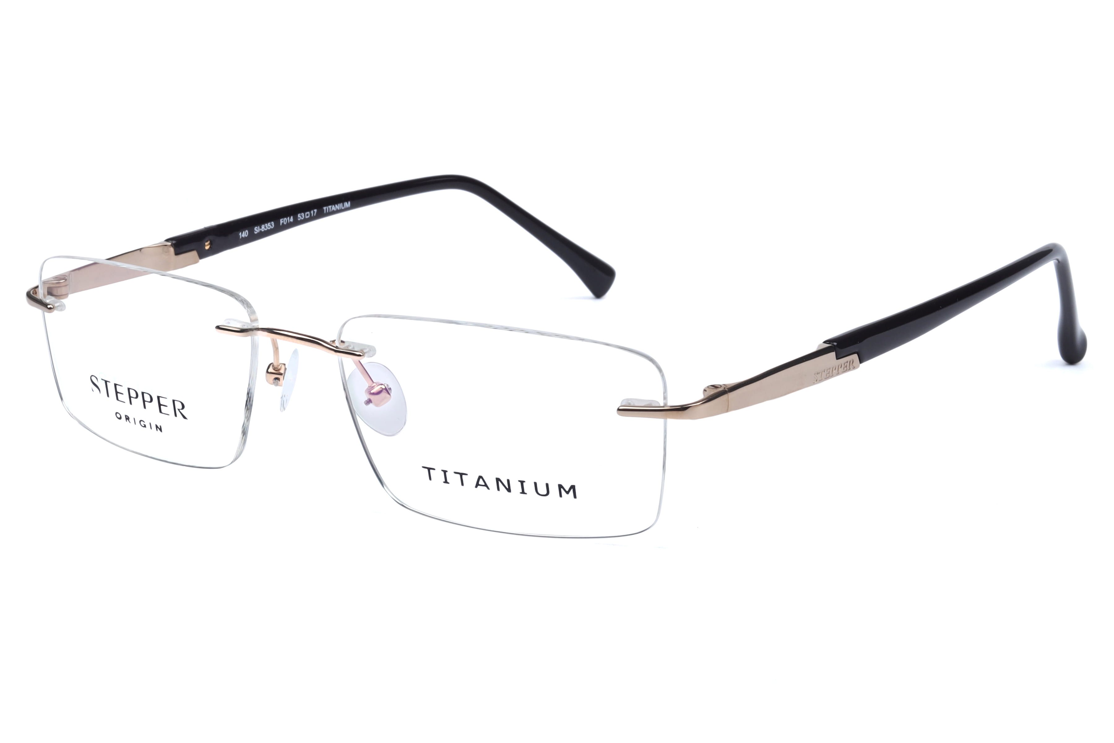 Hans Stepper SI-8353 Frame Gold Unisex RimLess Titanium — Gold frame
