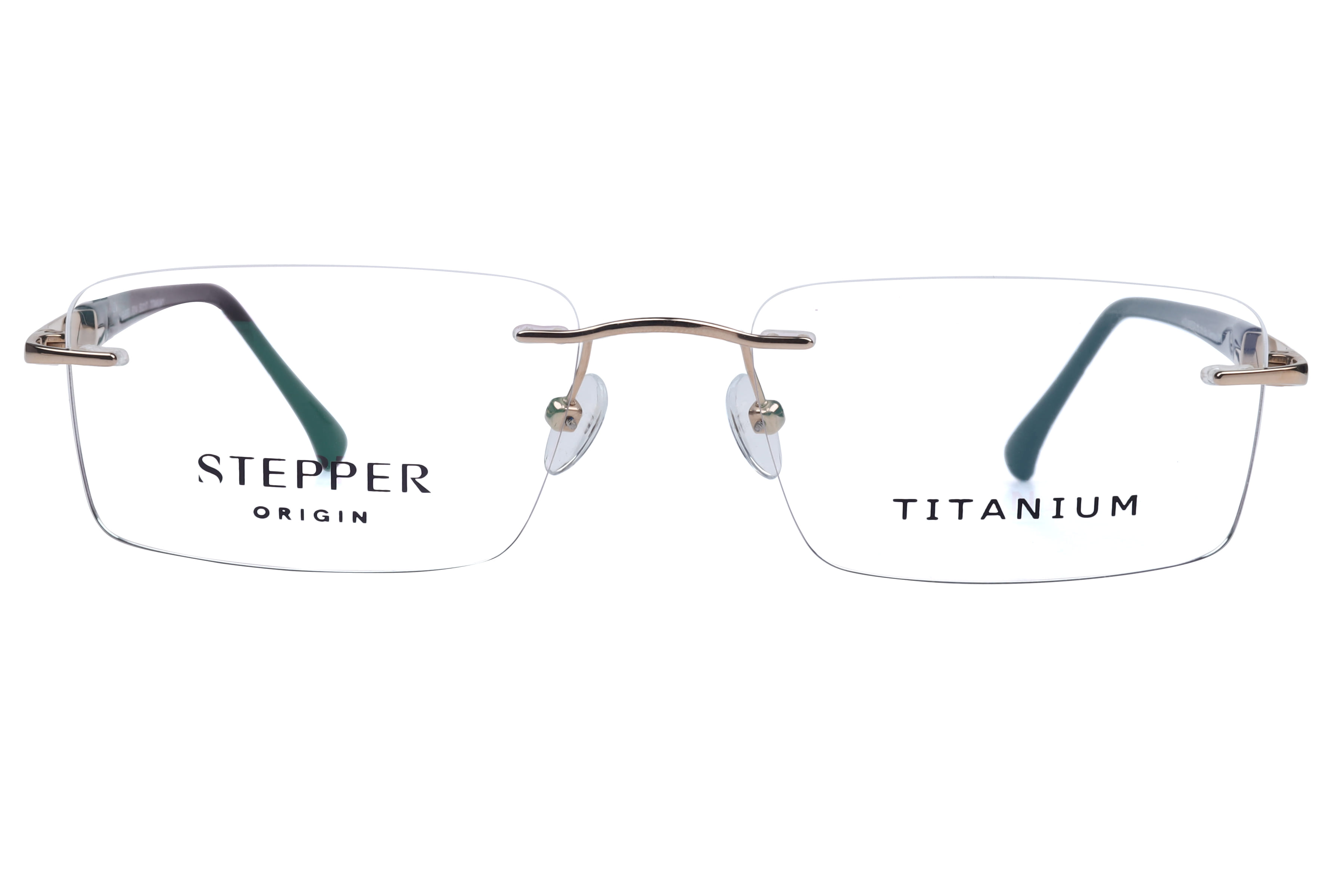Hans Stepper SI-8353 Frame Gold Unisex RimLess Titanium Frame — Gold frame
