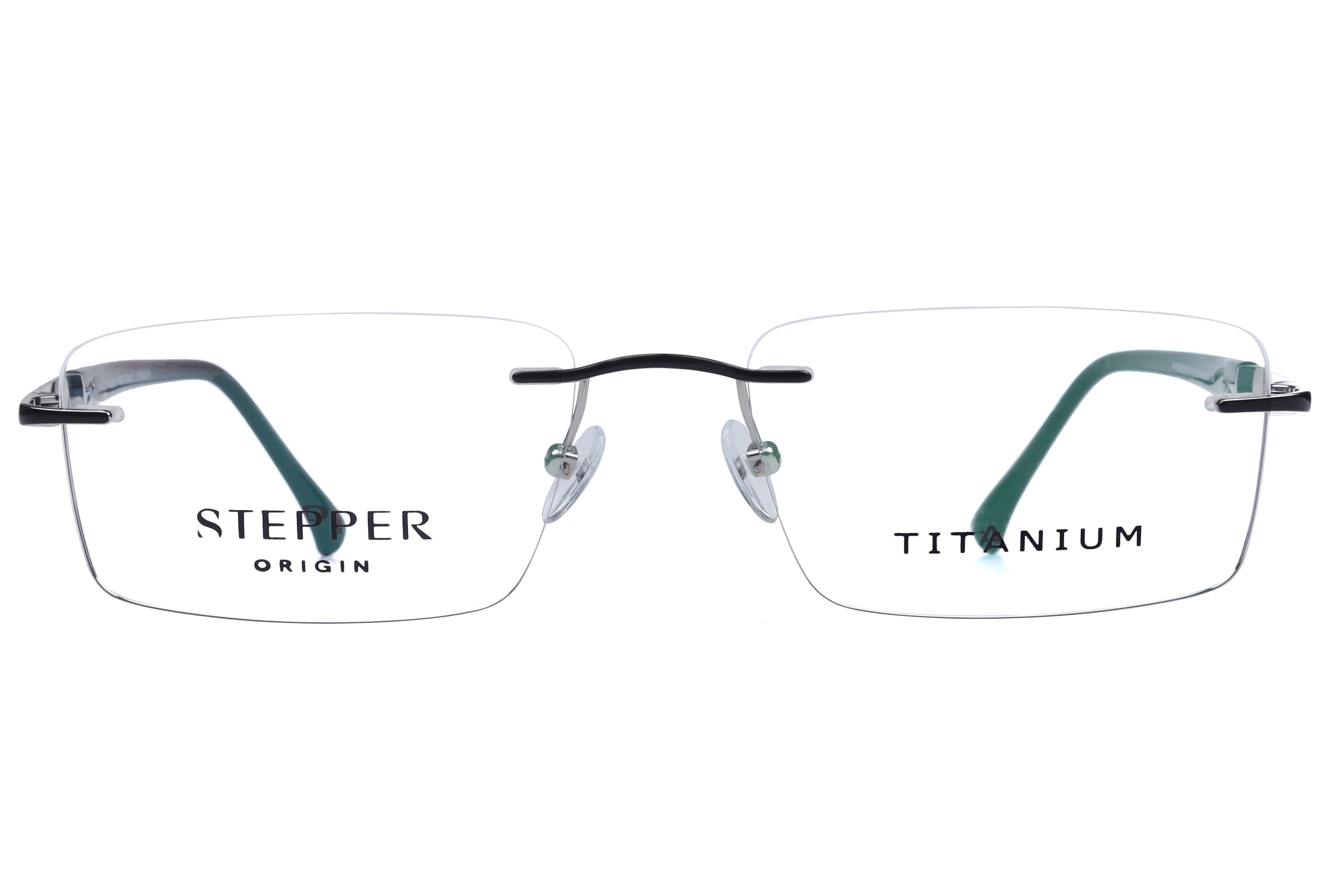 Hans Stepper SI-8353 Frame Black Unisex RimLess Titanium — Black frame